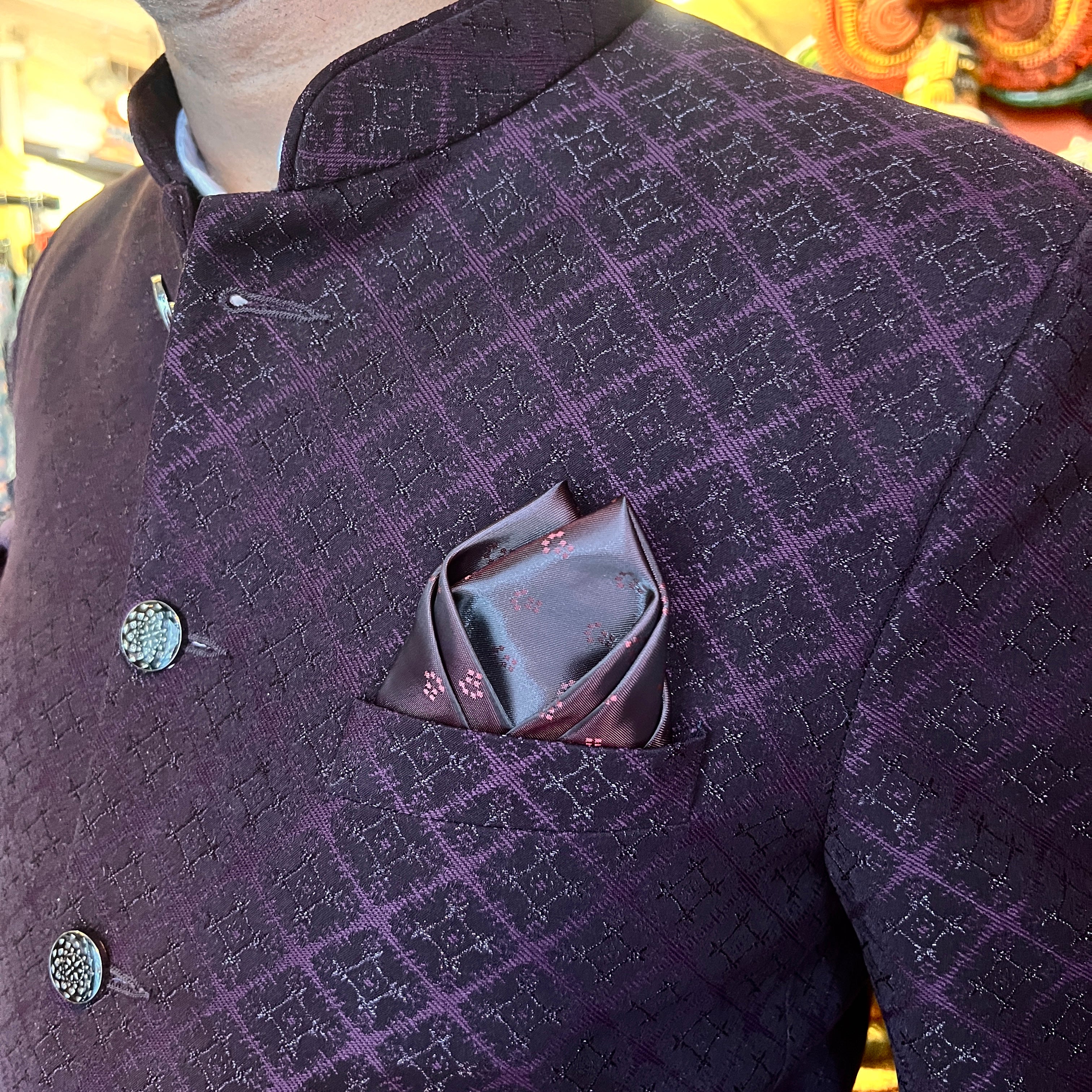 Wine Diamond Jodhpuri Jacket