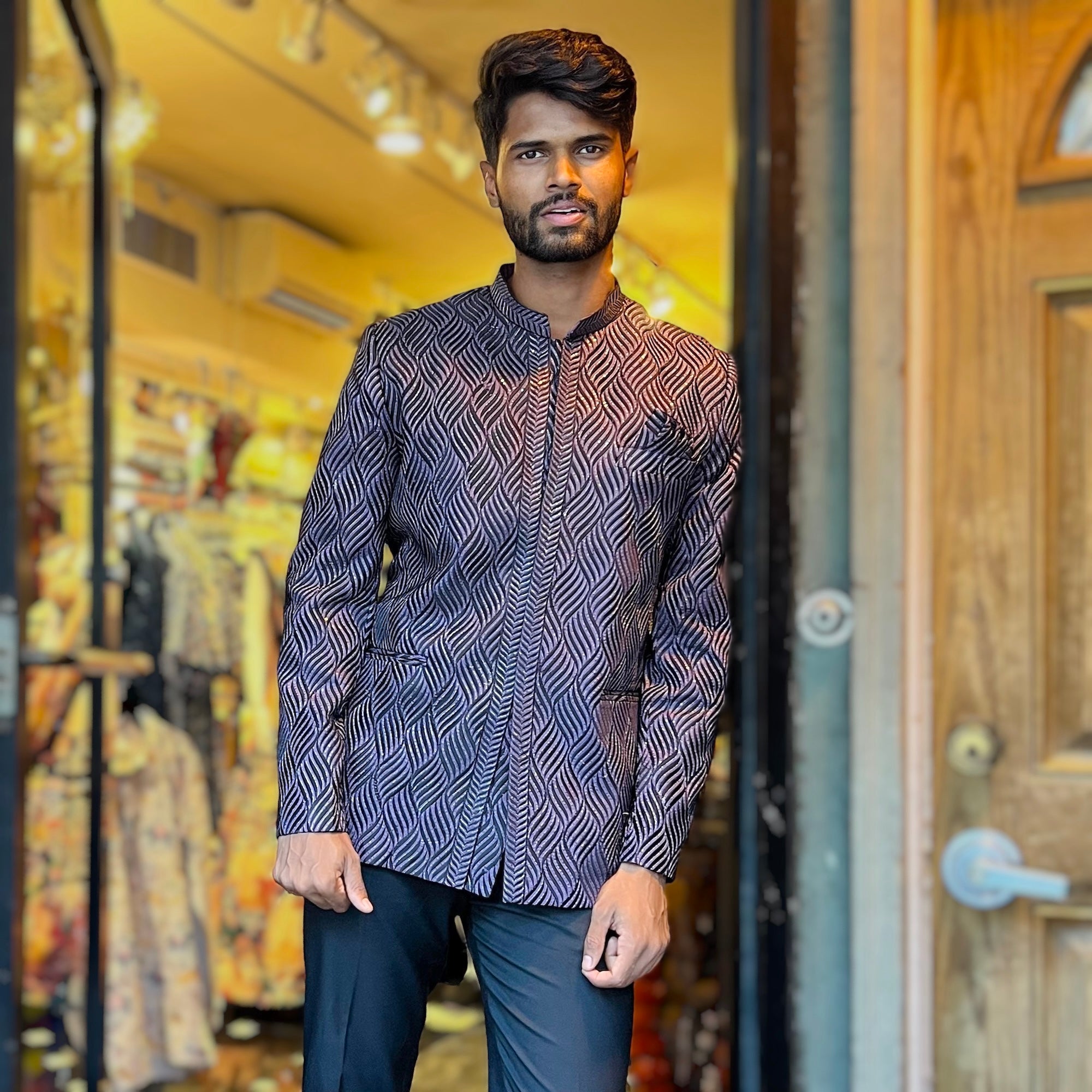 Mauve Flame Jodhpuri Jacket