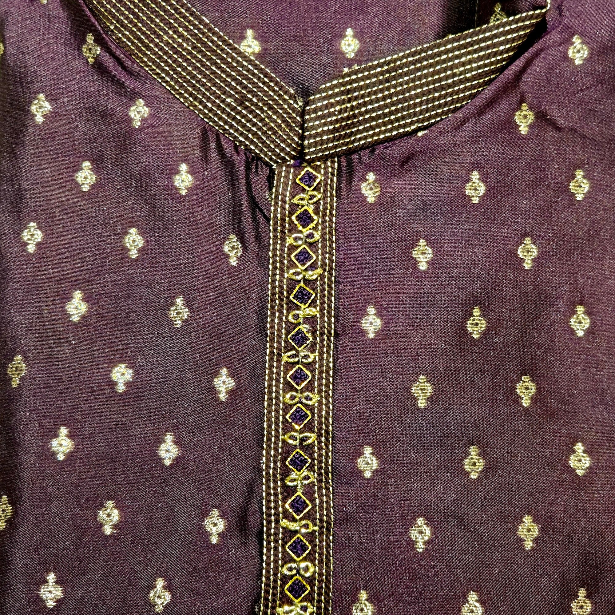Silk Brocade Crest Kurtas-Colors - Vintage India NYC