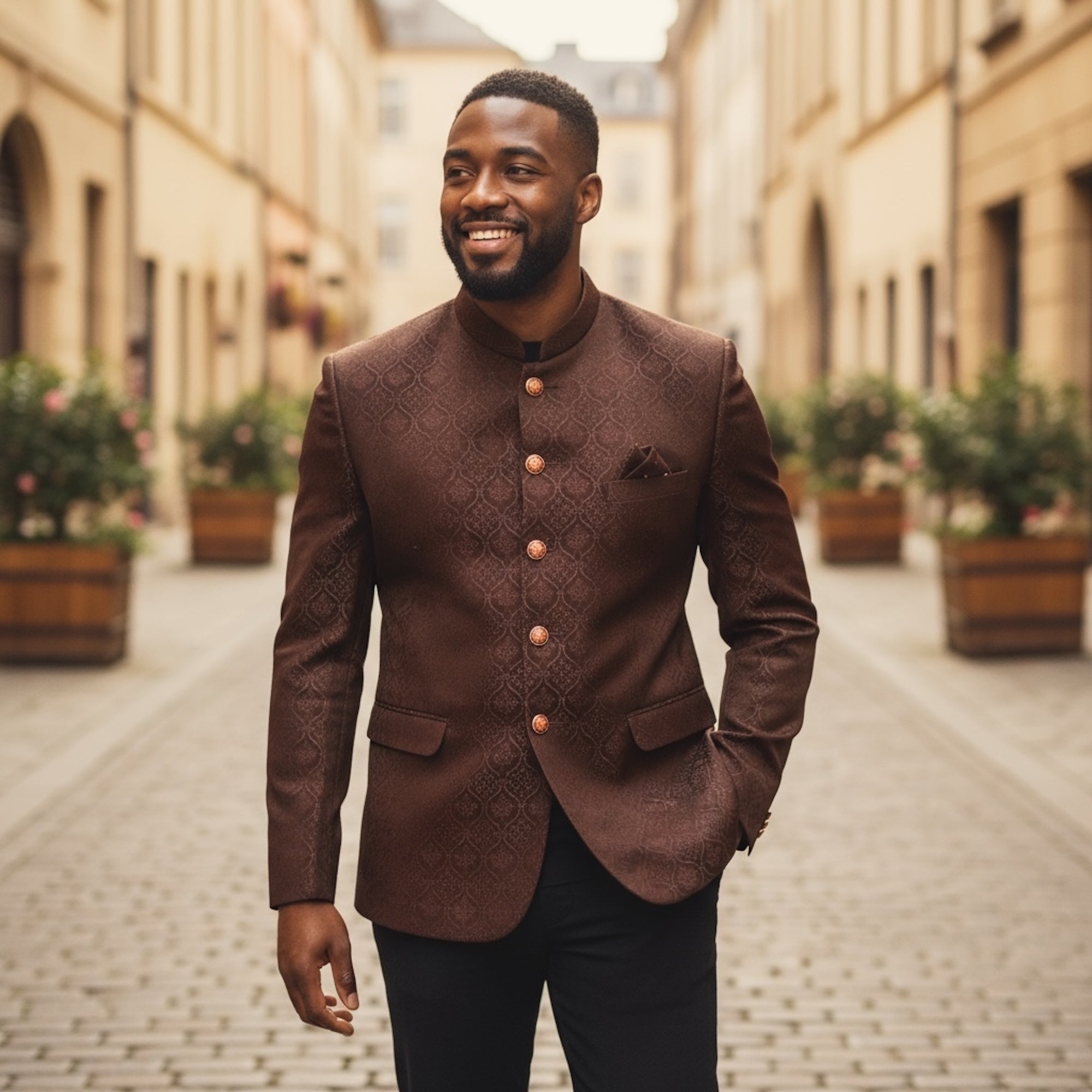 Ogee Jacquard Jodhpuri Jacket -2 Colors