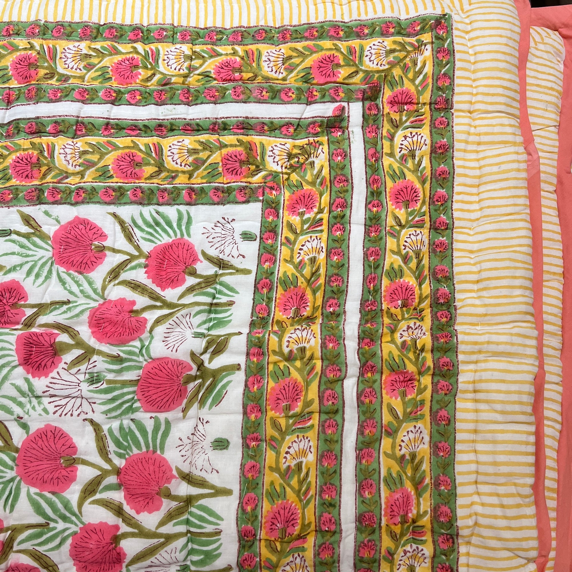 Reversible Hand Block Quilts-Twin-Various