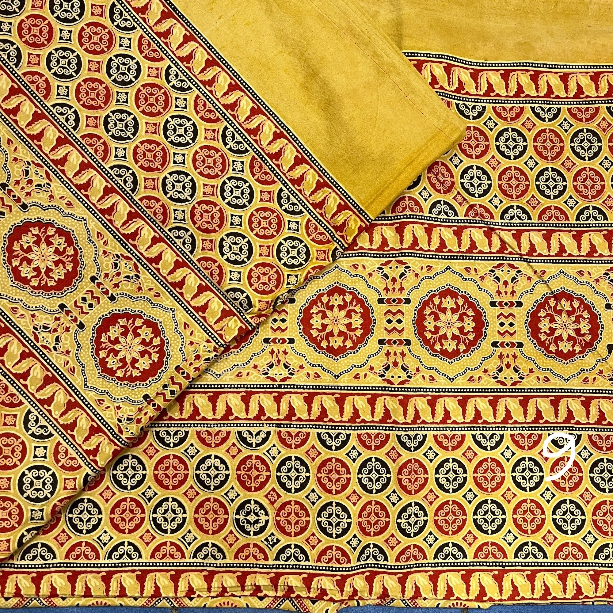 Ajrakh Queen Bed Covers-Many Colors - Vintage India NYC