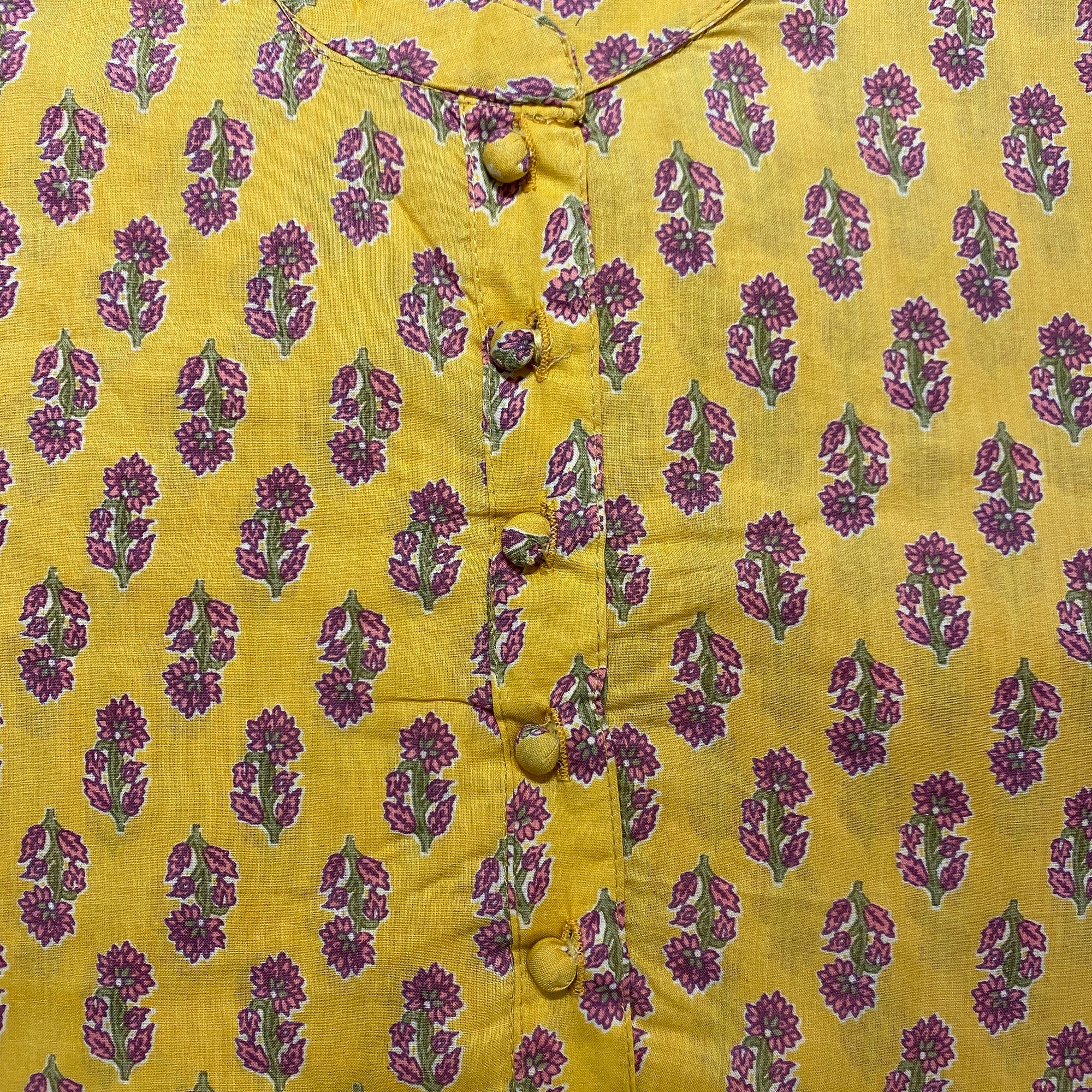 B3-Blockprint Cotton Short Kurtas-5 Colors - Vintage India NYC