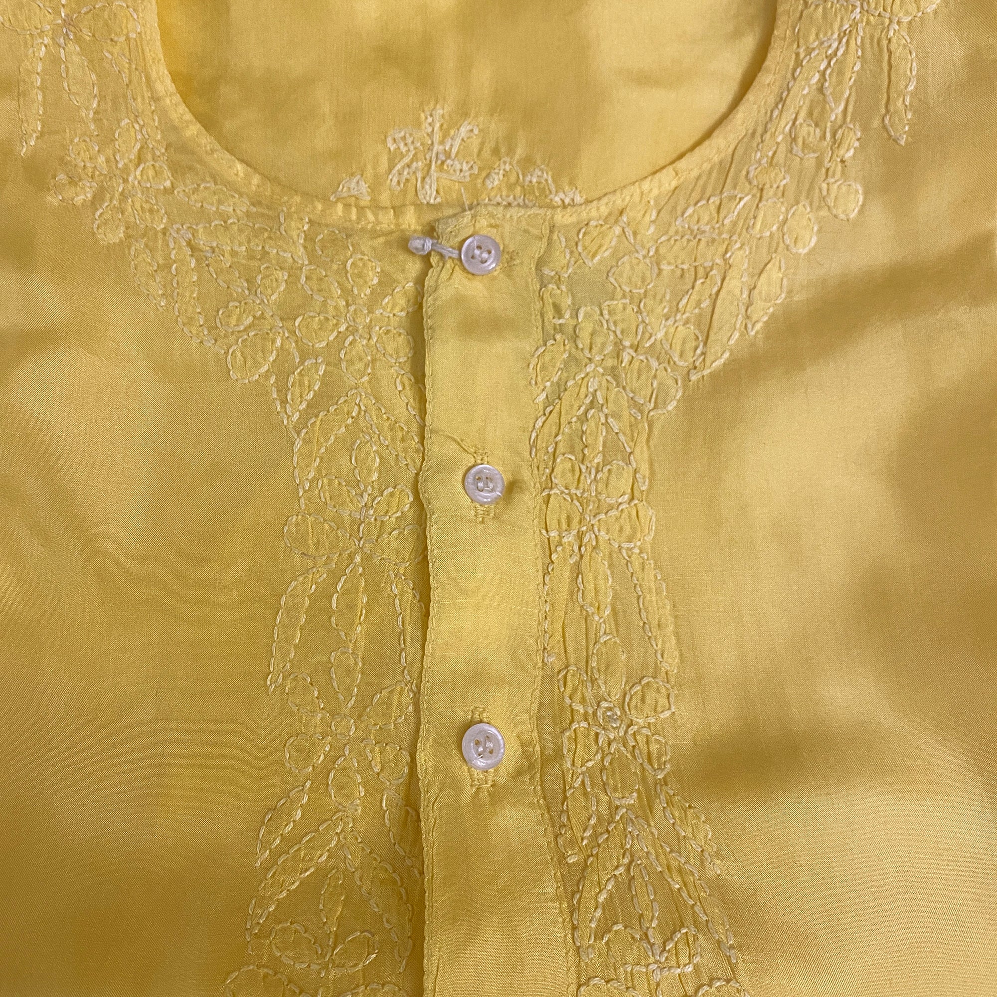 Butter Yellow Silk Tops - Vintage India NYC