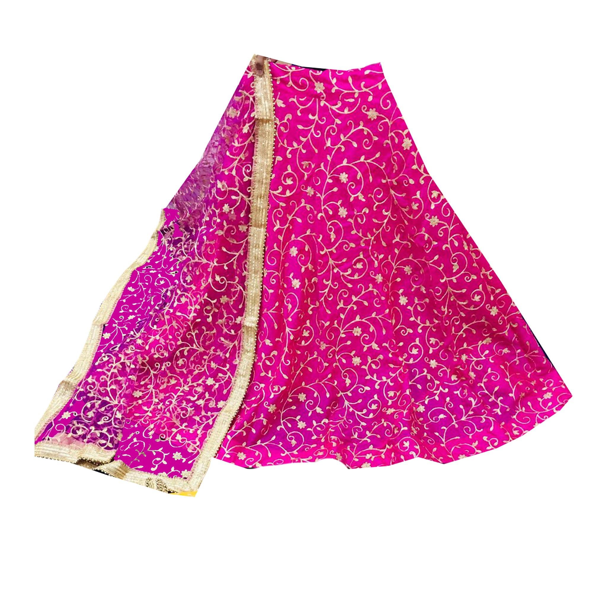 DT Gold Embroidered Lehengas-5 Colors - Vintage India NYC