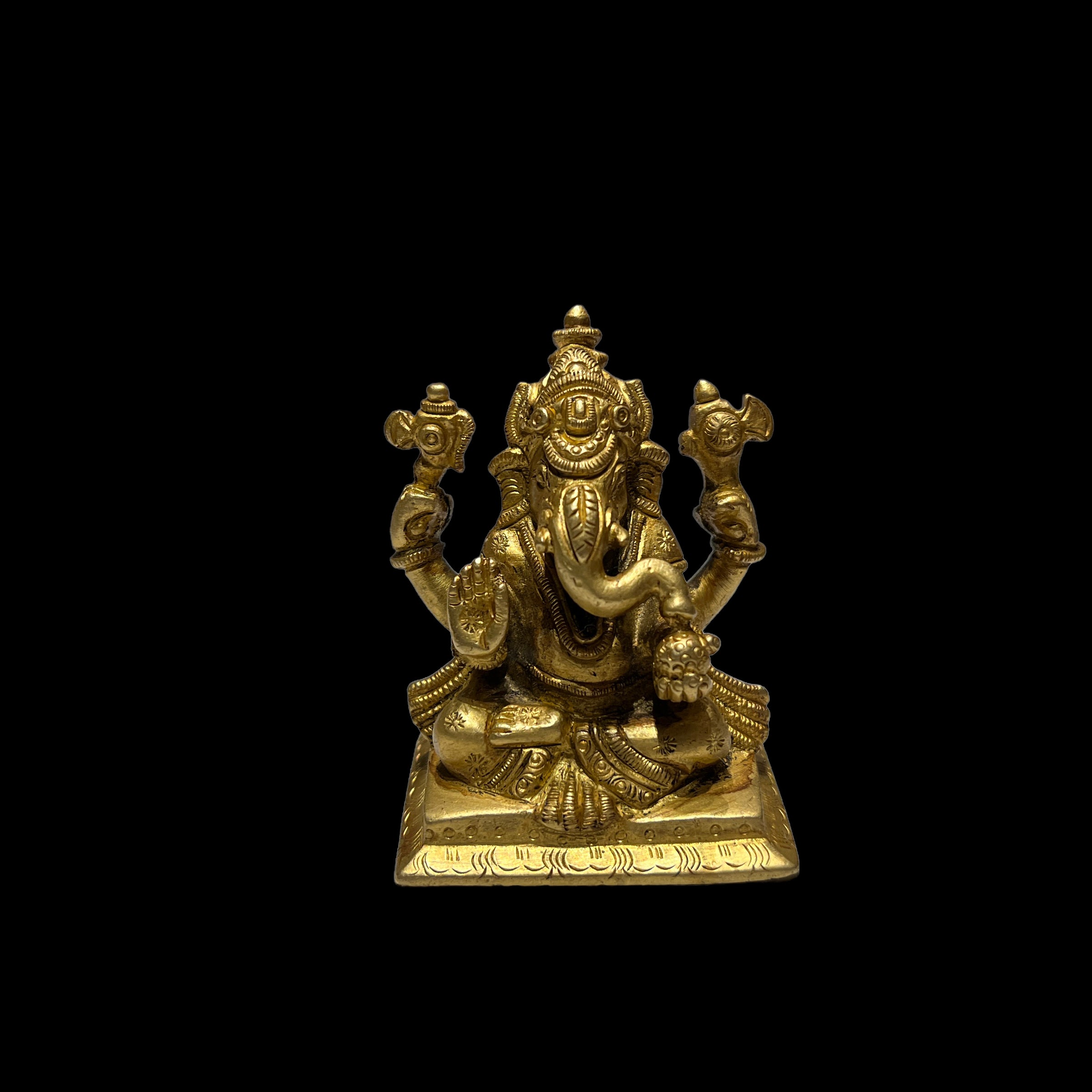 GM Brass Ganesh 240=2 7/8 in - Vintage India NYC