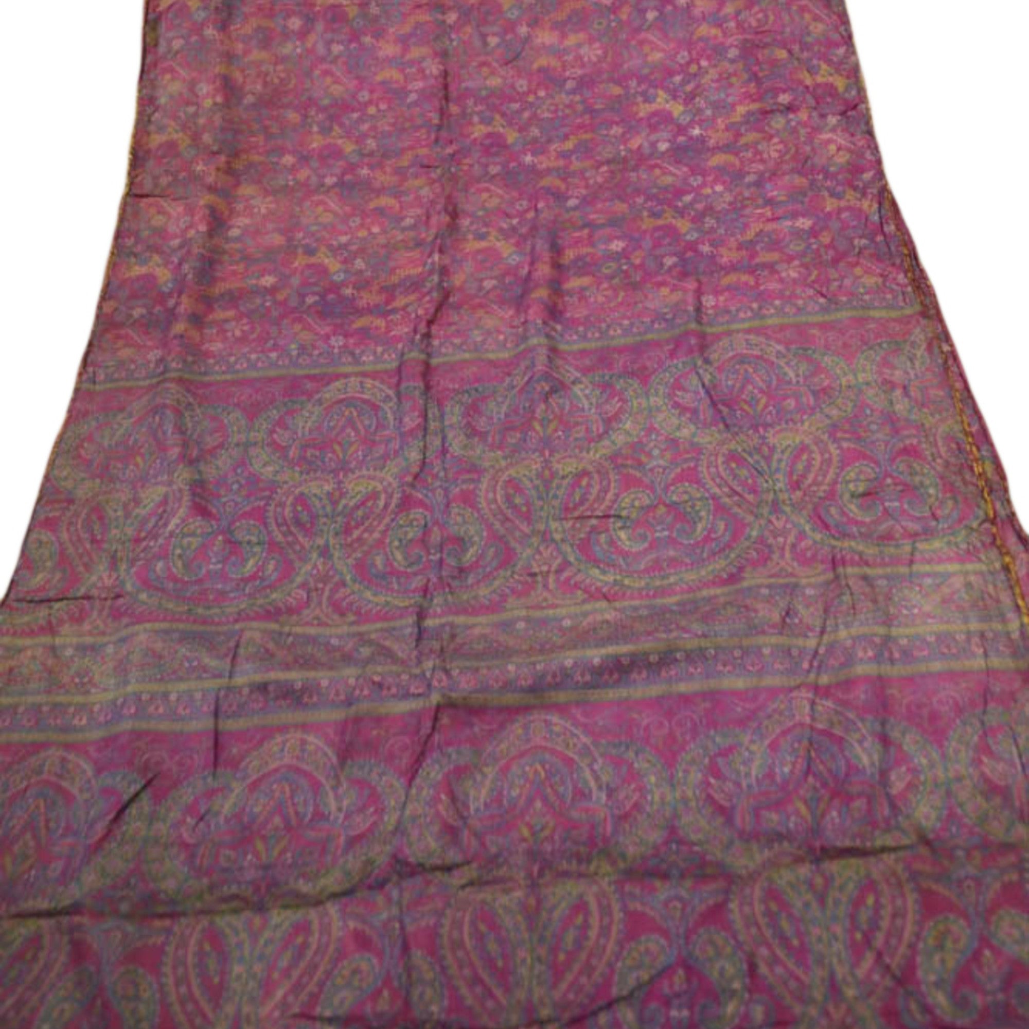 Vintage Silk Saree 2306 - Magenta - Vintage India NYC