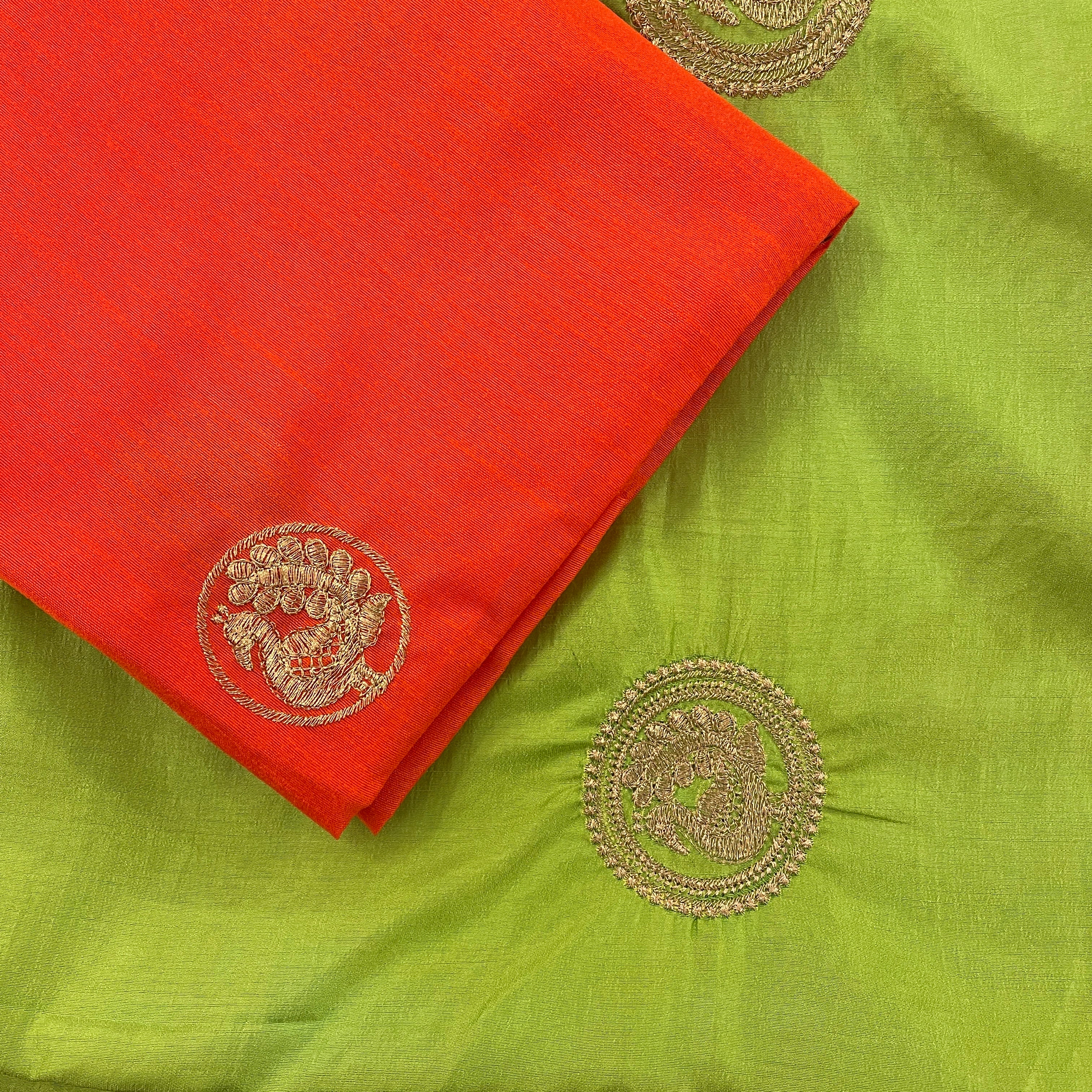 Bright Green Silk Saree - Vintage India NYC