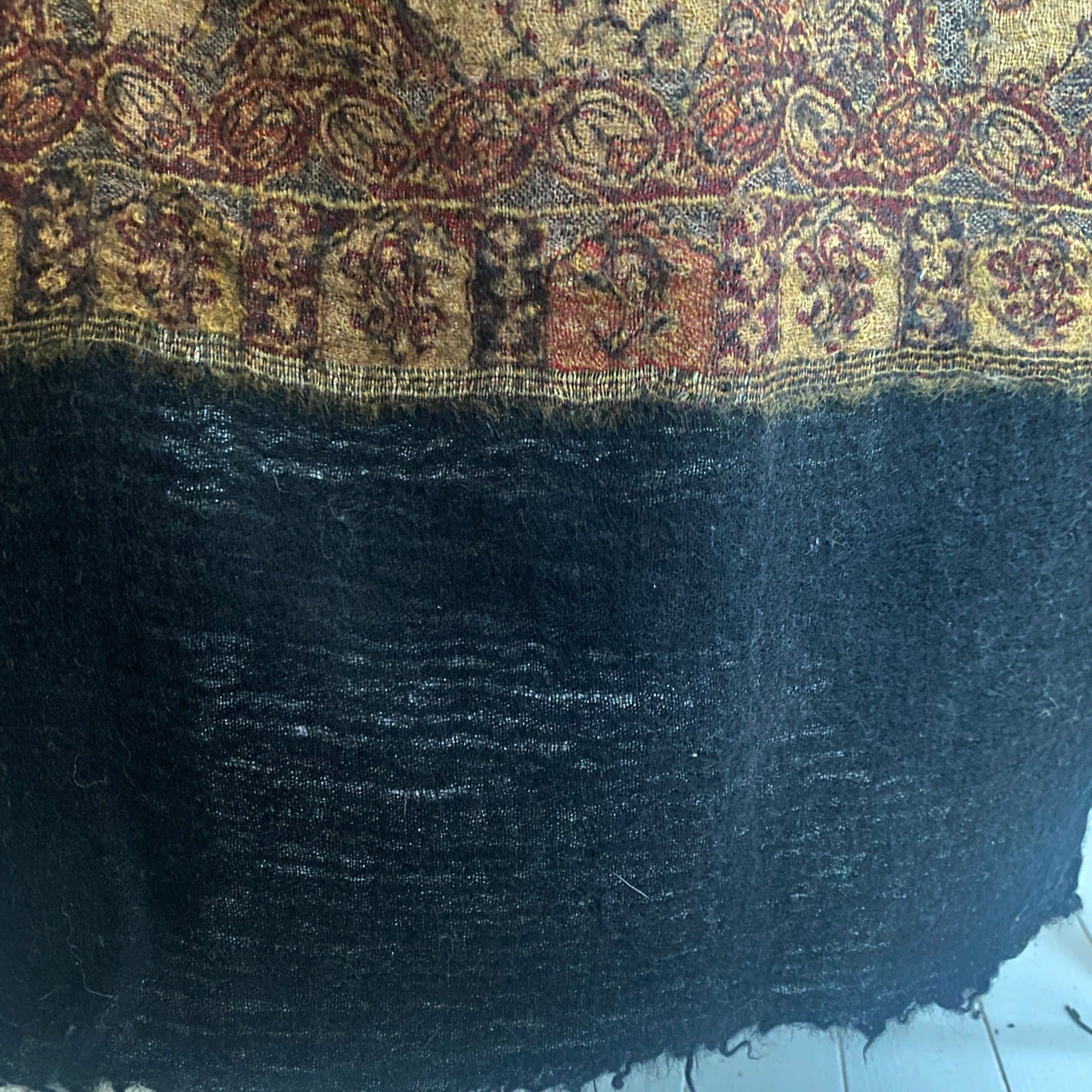 Vintage Wool Shawl-508 - Vintage India NYC