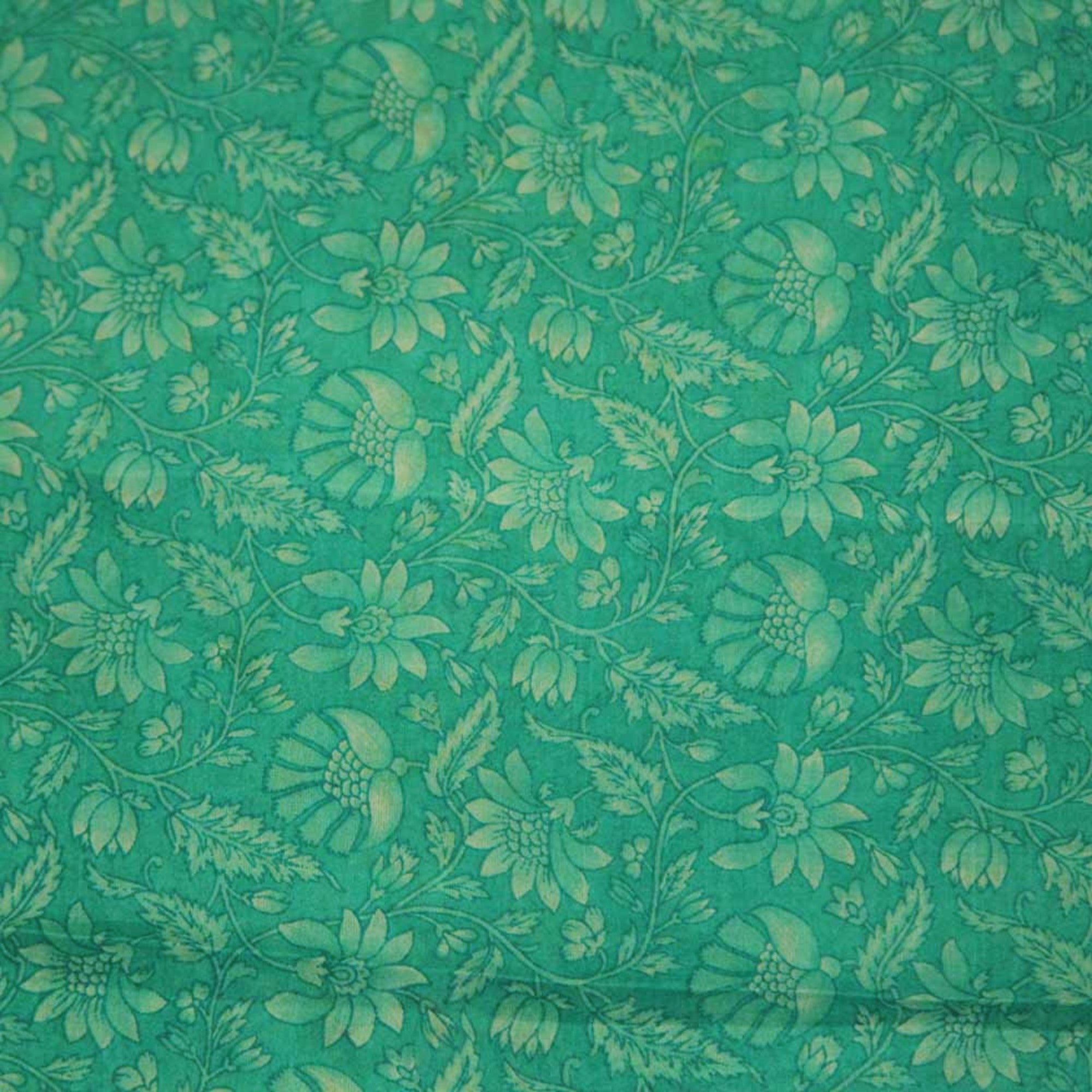 Vintage Silk Saree 1786 - Blue Green - Vintage India NYC