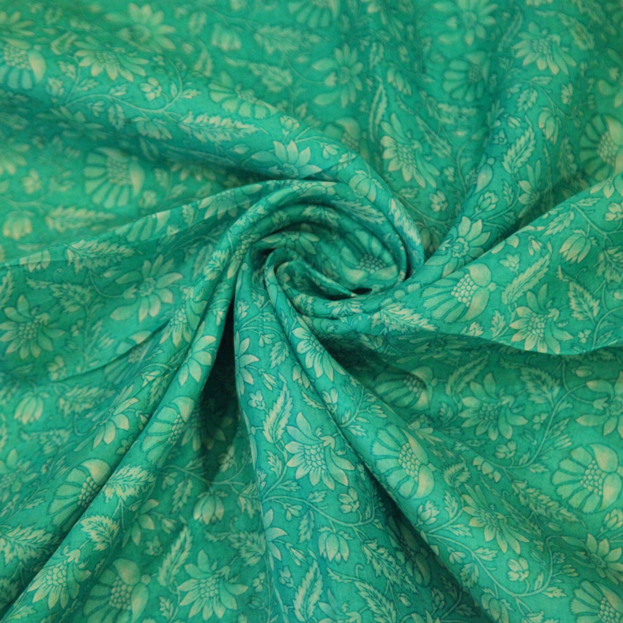 Vintage Silk Saree 1786 - Blue Green - Vintage India NYC