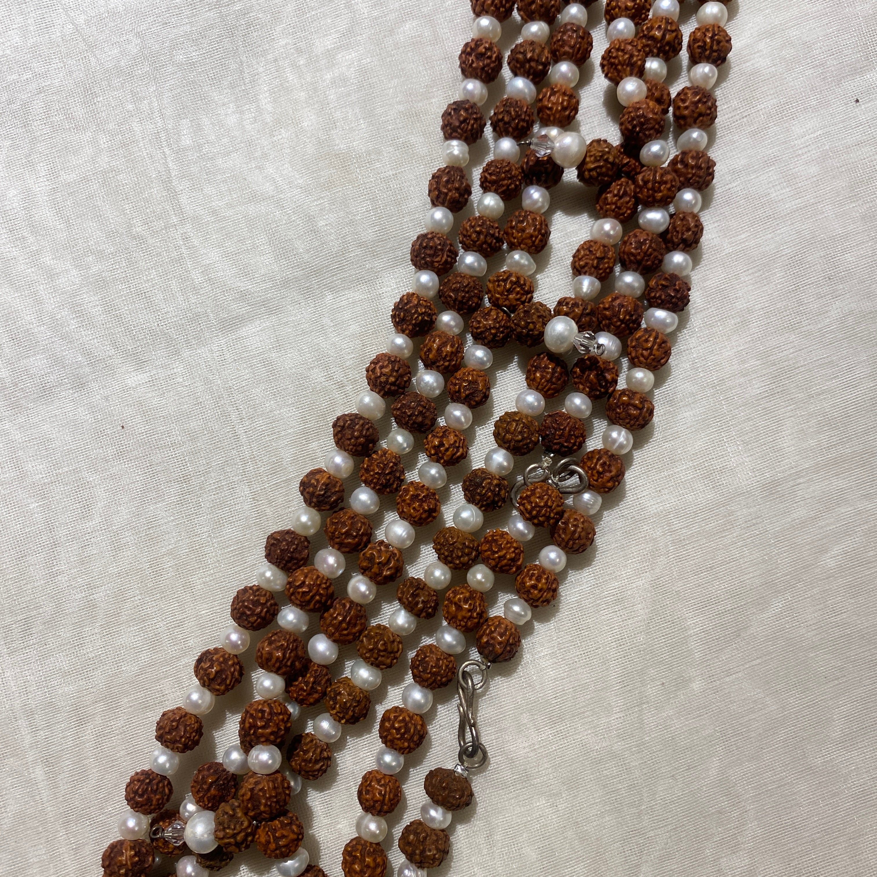 Rudrakasha and Pearl Necklace - Vintage India NYC