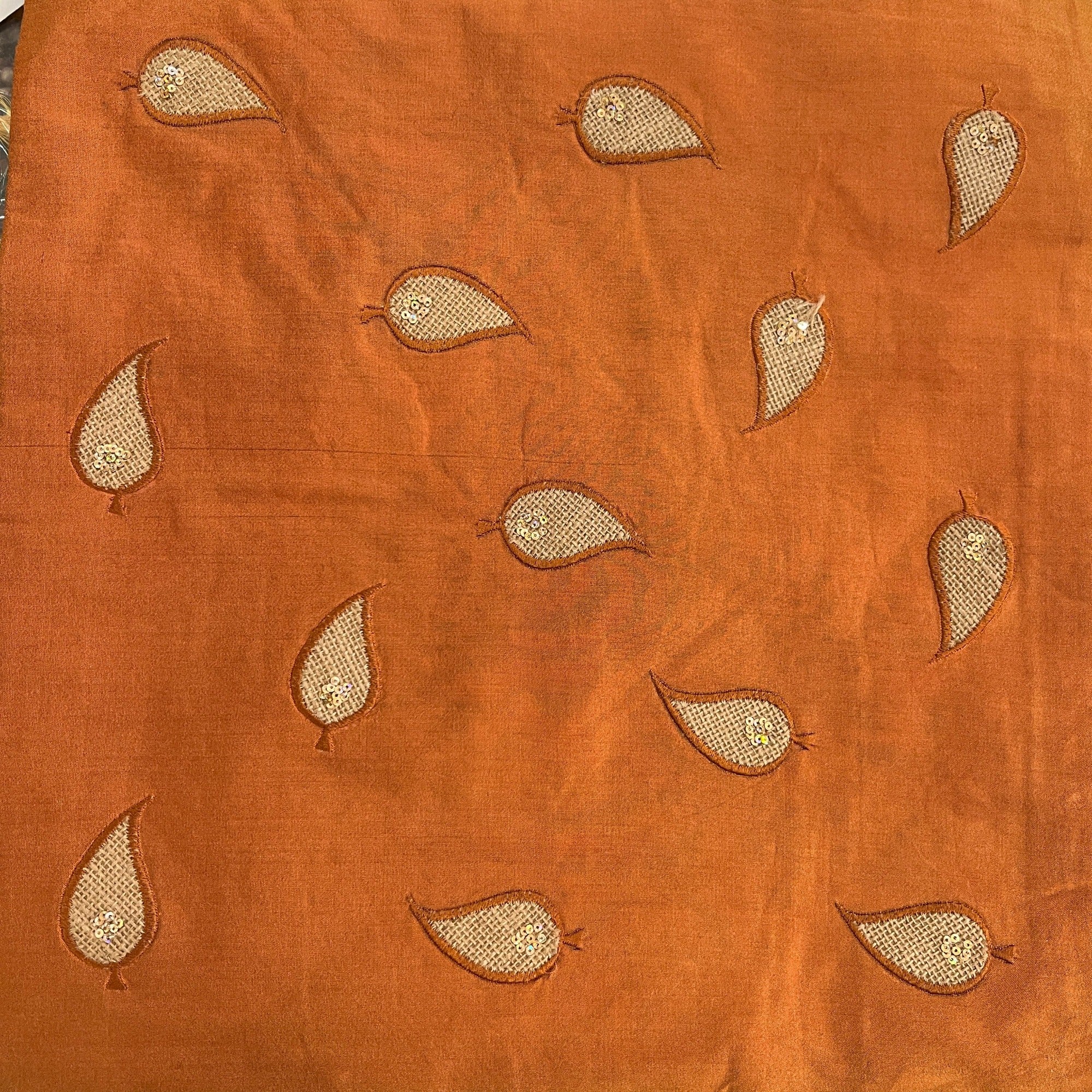 orange paisley pillow cover