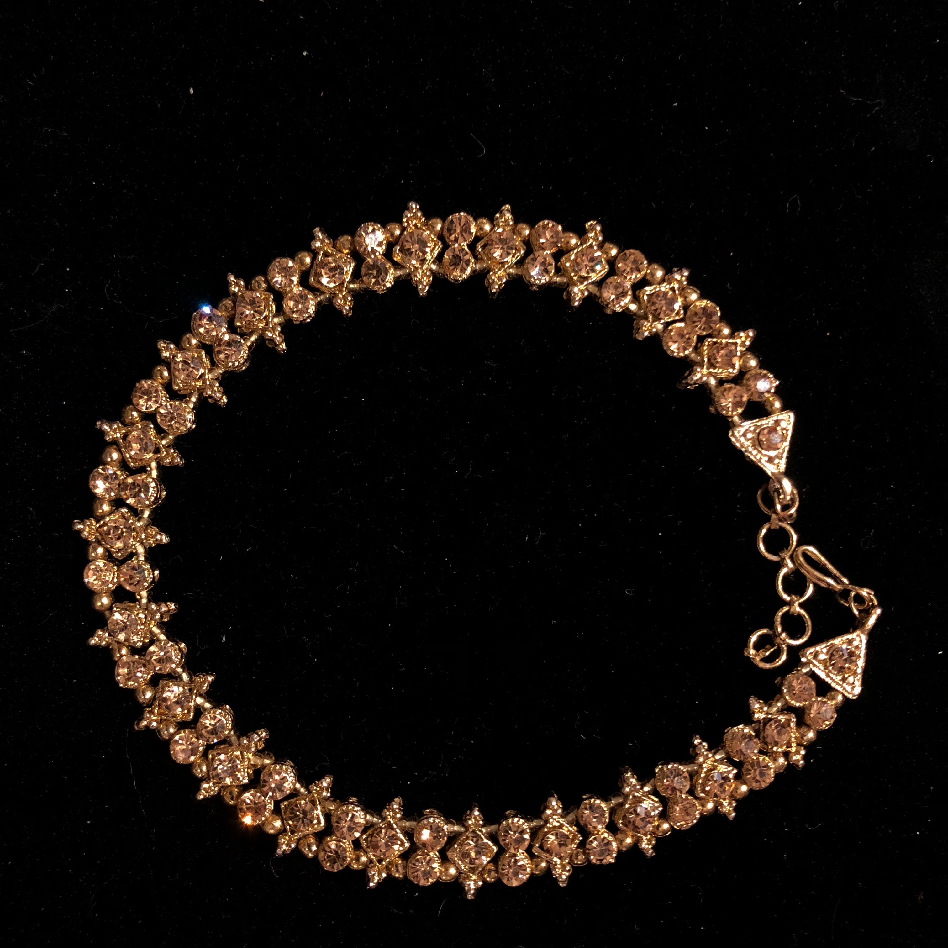 IF gold stone ankle bracelet - Vintage India NYC