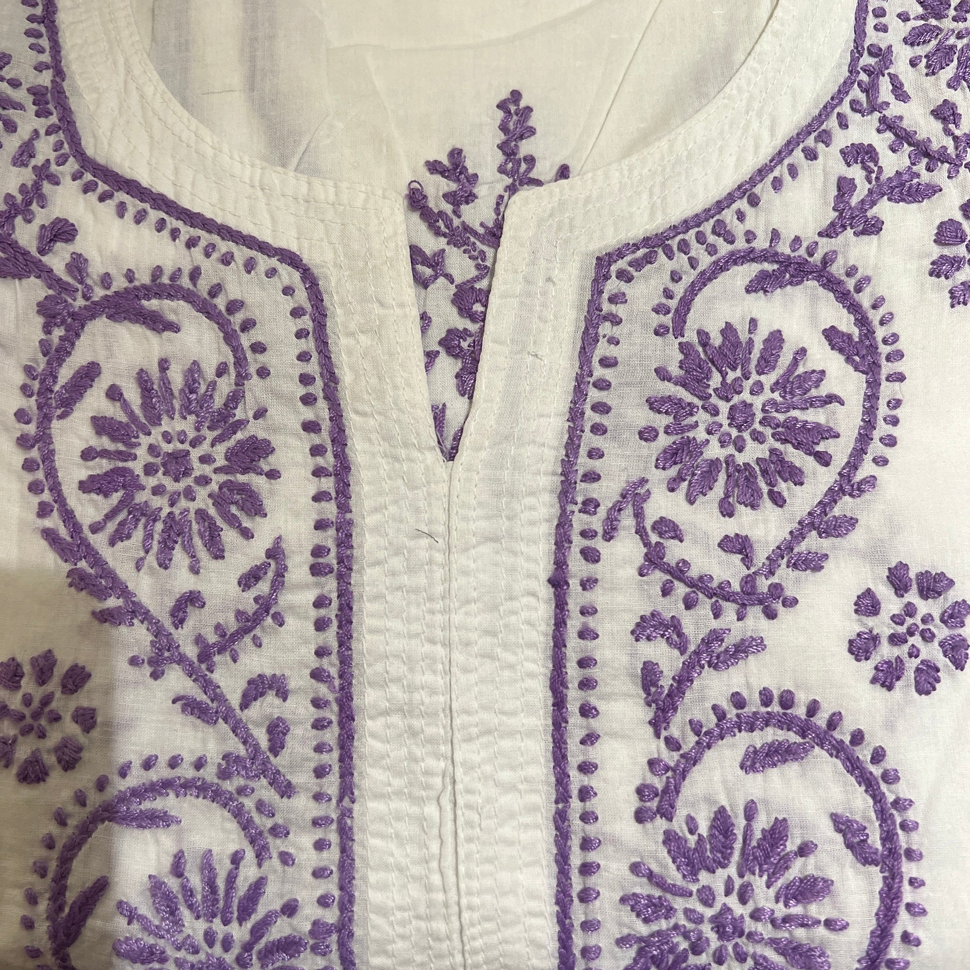 AR Short Embroidered Cotton Tunic Kurti-Saree 48 - Vintage India NYC