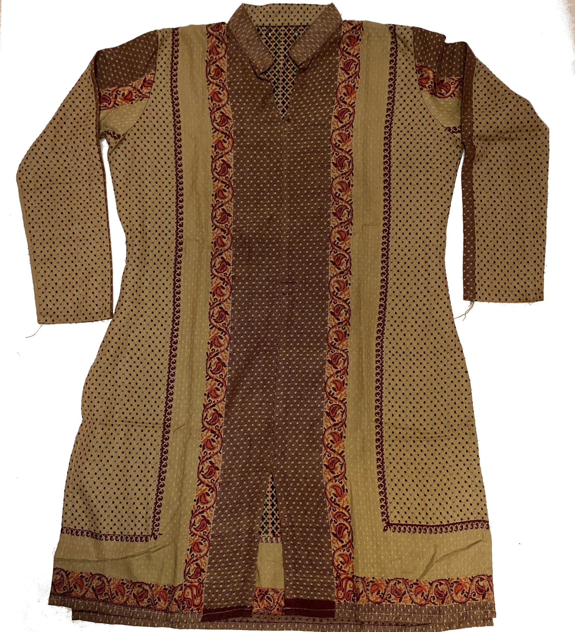 Woolen Beige Kurti - Size 44 - Vintage India NYC