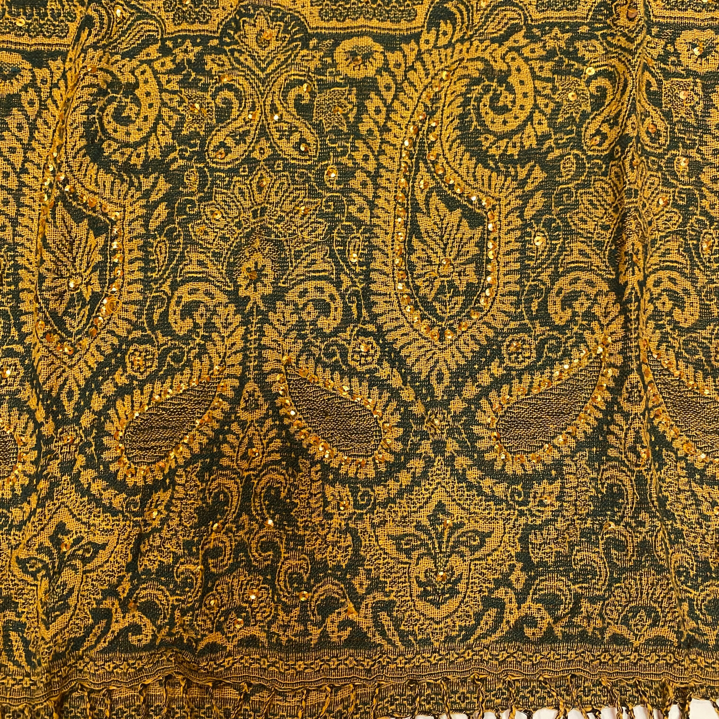 Woolen Dandelion Yellow Green Kurti - Size 44 - Vintage India NYC
