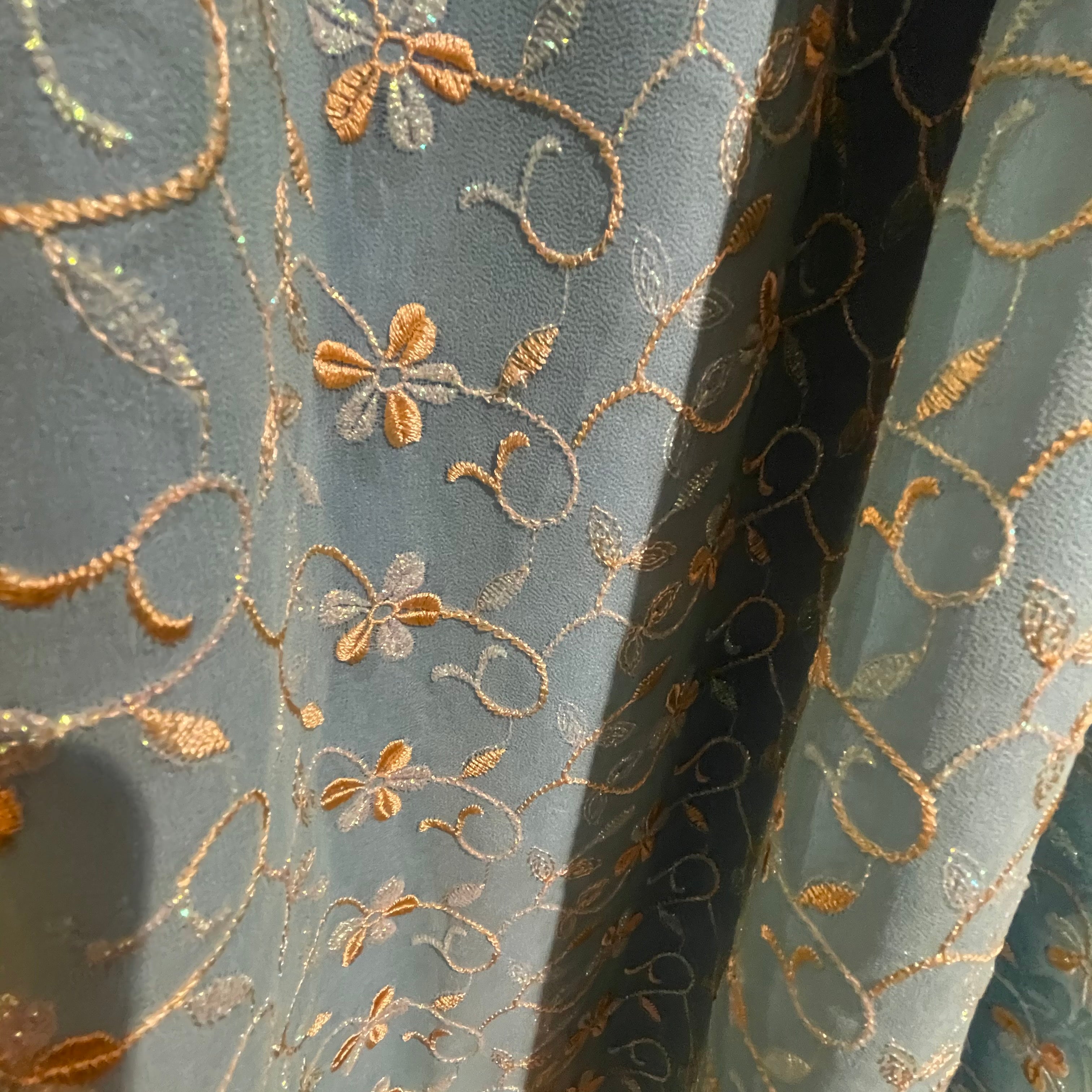Single Curtains-Blues-7 Styles - Vintage India NYC