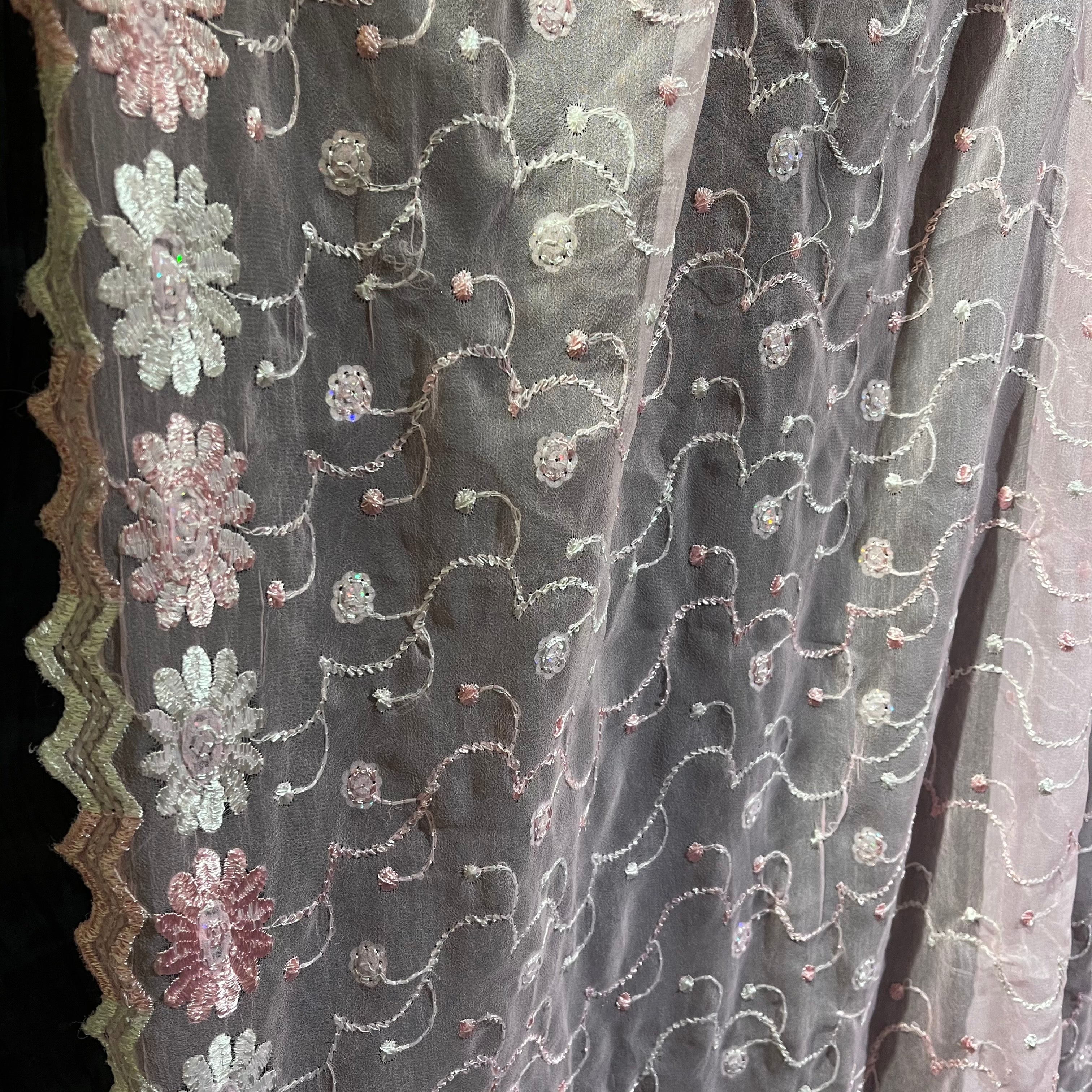 Single Unlined Pink Curtains -10 Styles - Vintage India NYC
