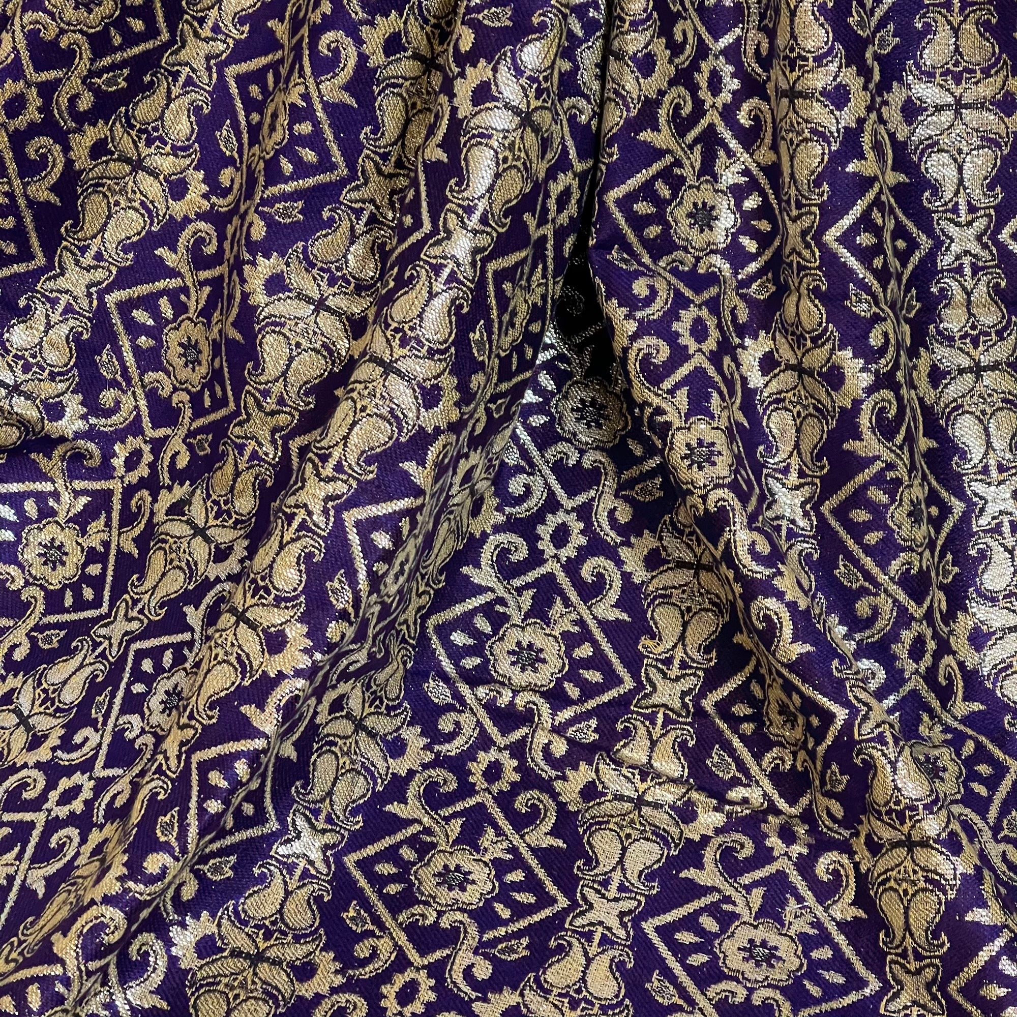 Purple Wool Shawl Scarf - Vintage India NYC