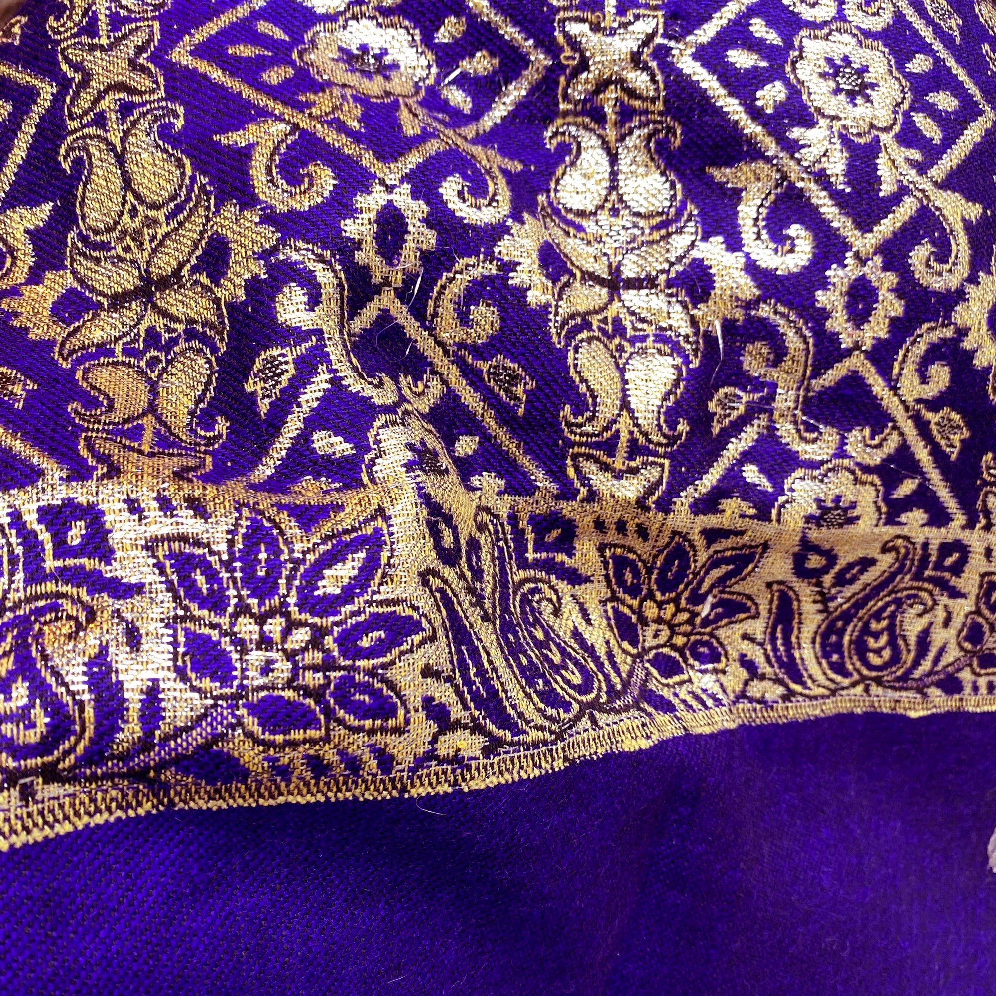 Purple Wool Shawl Scarf - Vintage India NYC