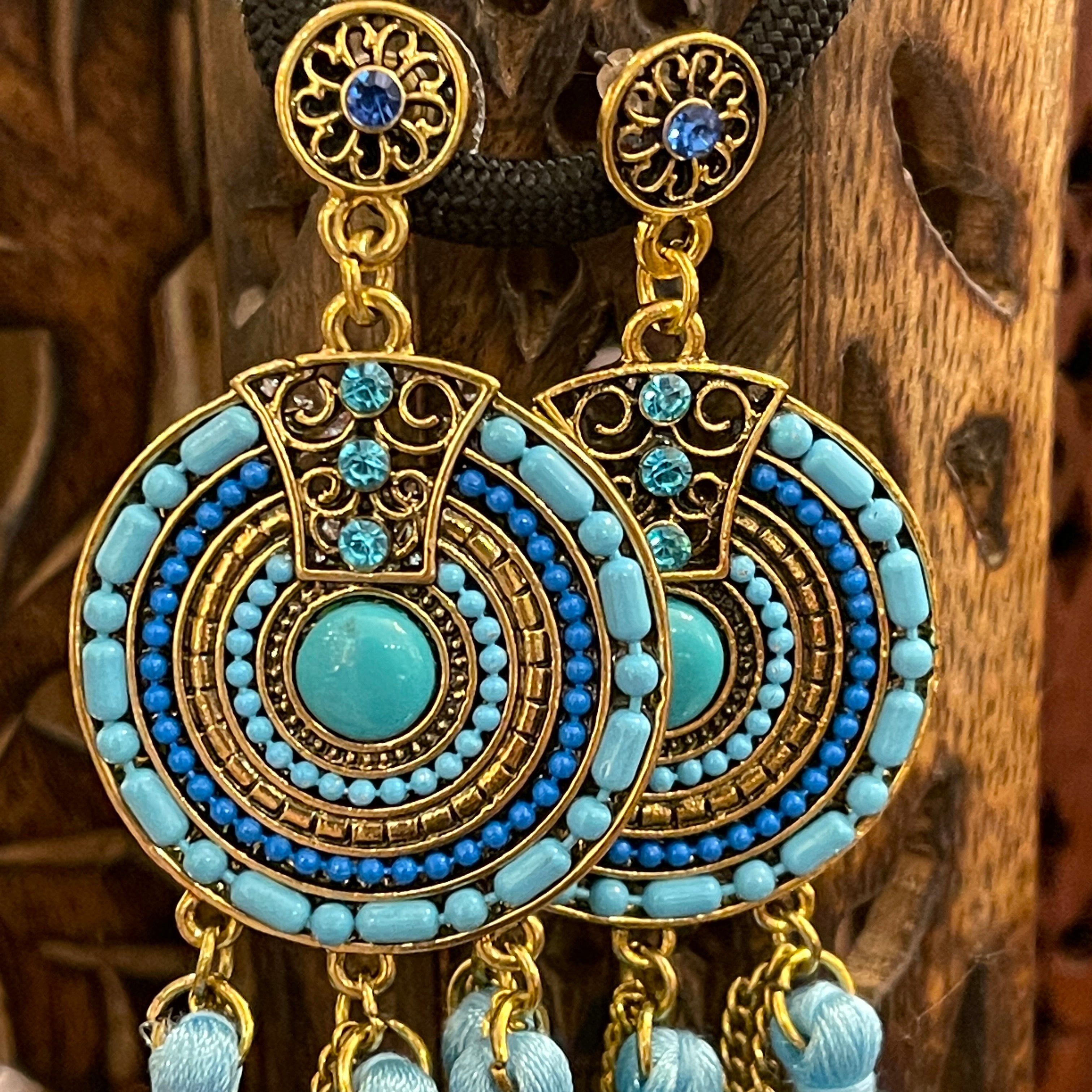 Blue Earrings - Vintage India NYC