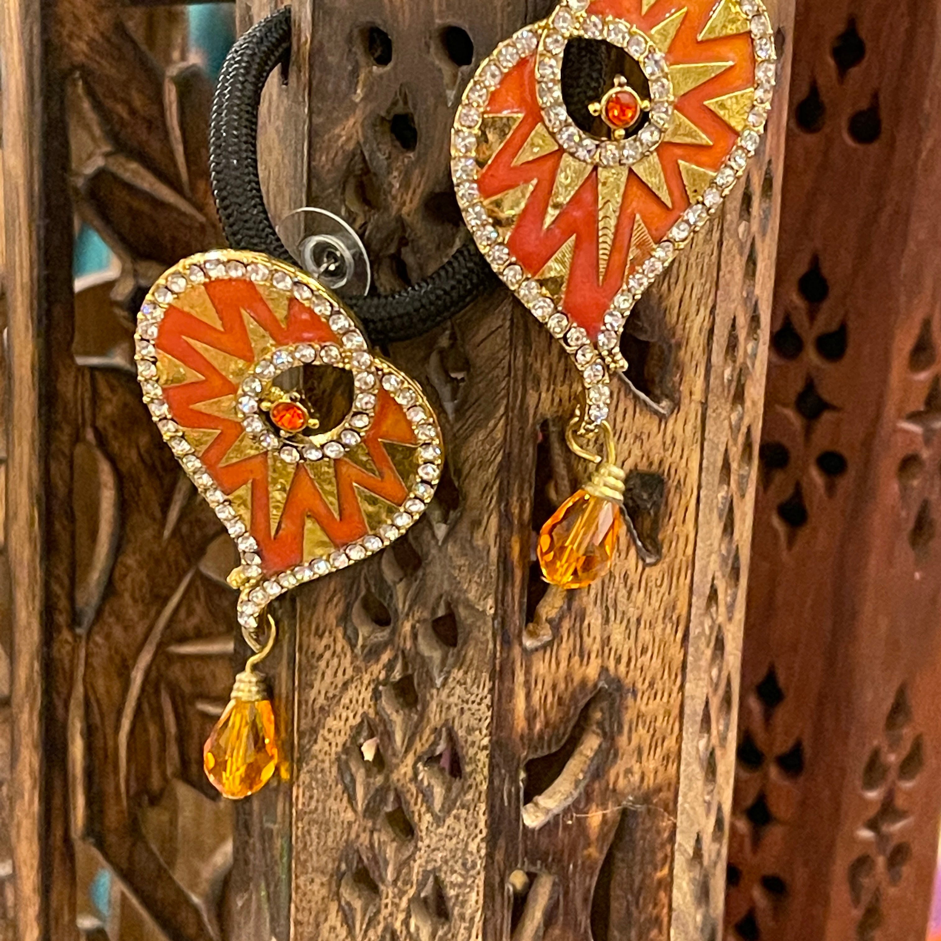 Orange Earrings - Vintage India NYC