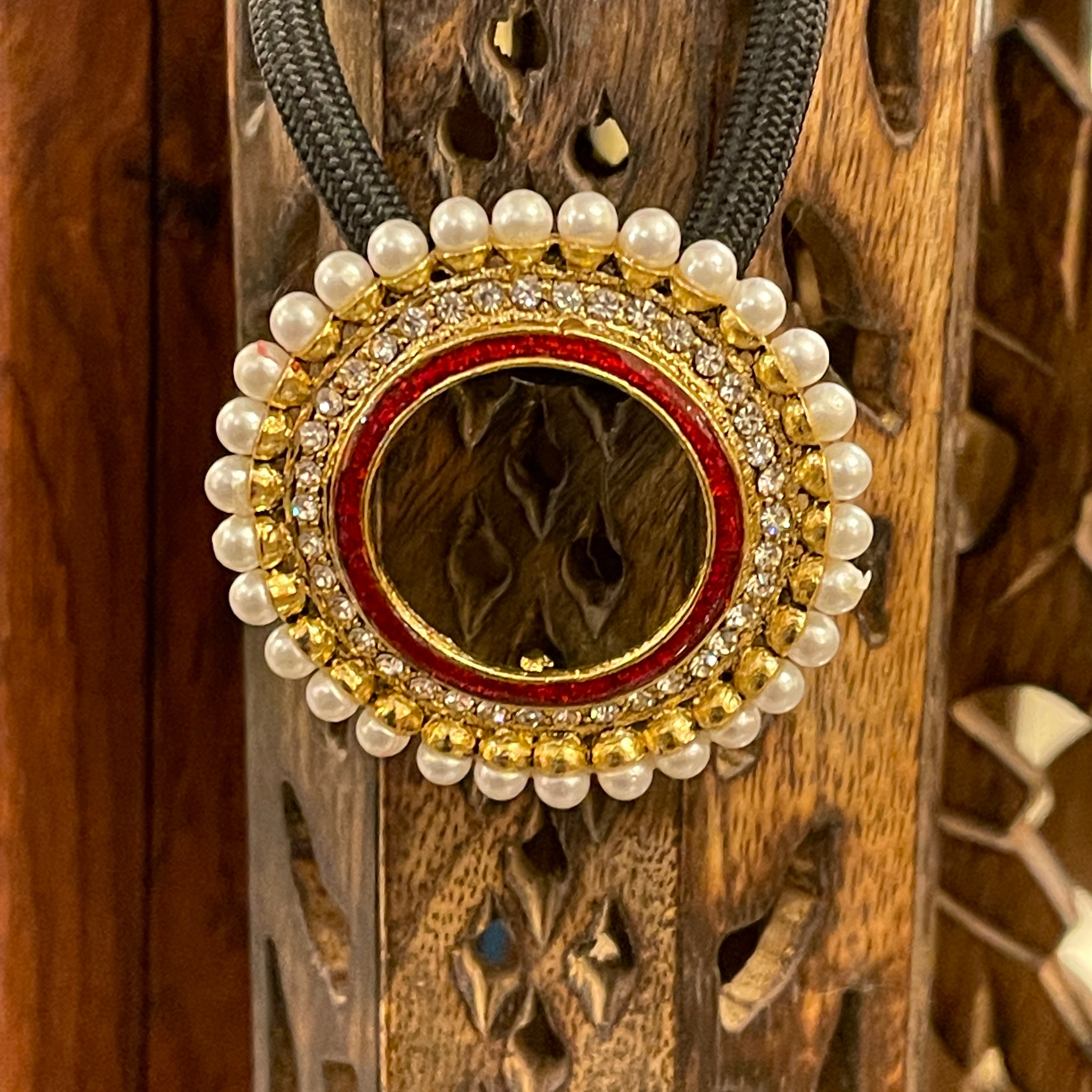 Red Round  Earrings - Vintage India NYC