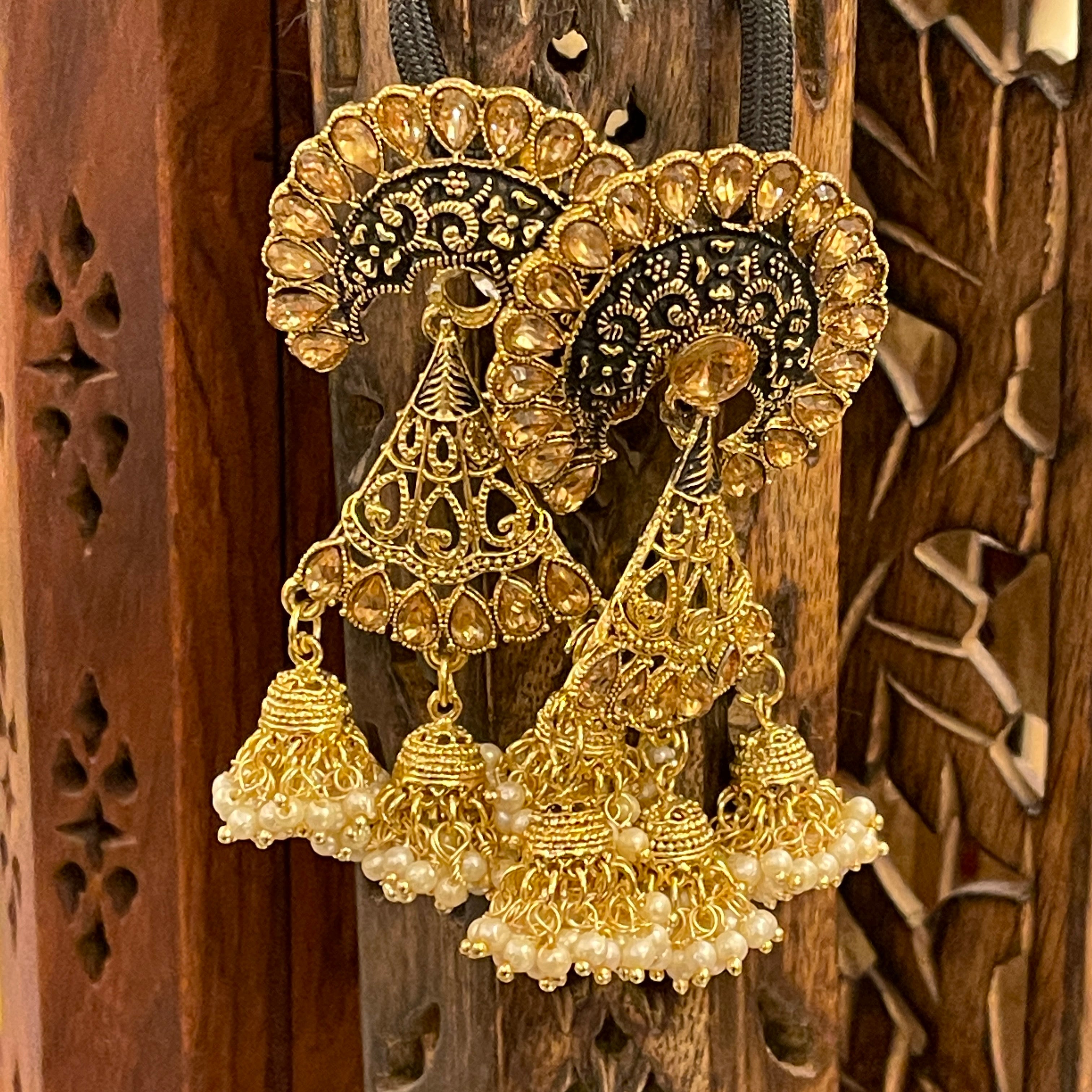 Black & Gold Earrings - Vintage India NYC