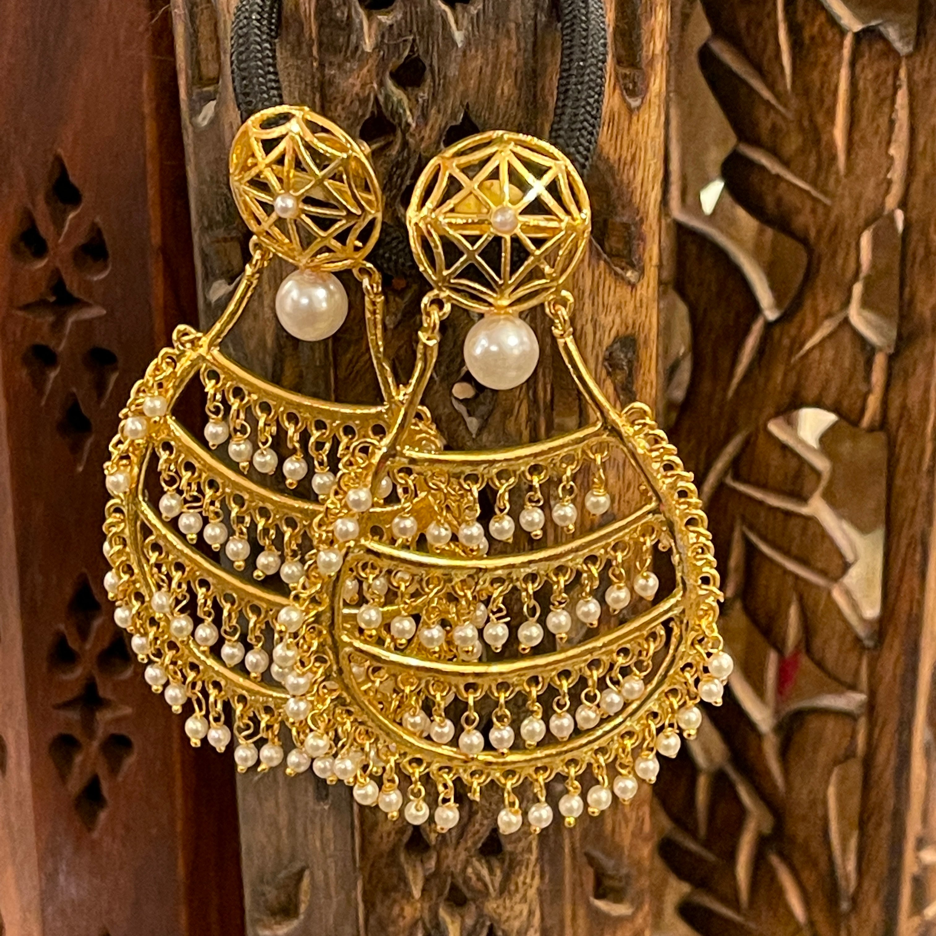 Gold Plated Earrings - Vintage India NYC