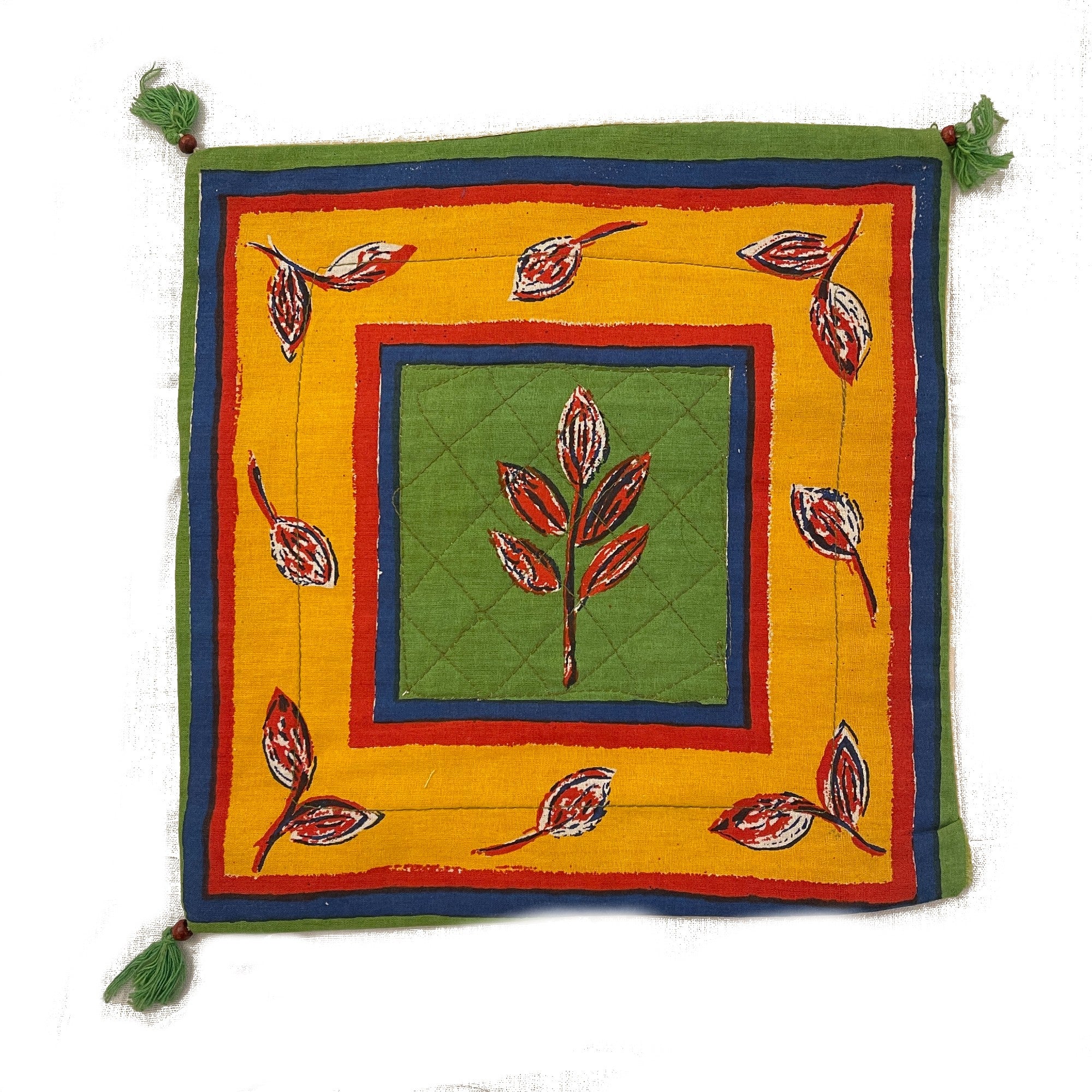 Multicolored Quilted Pillow Cover - Vintage India NYC