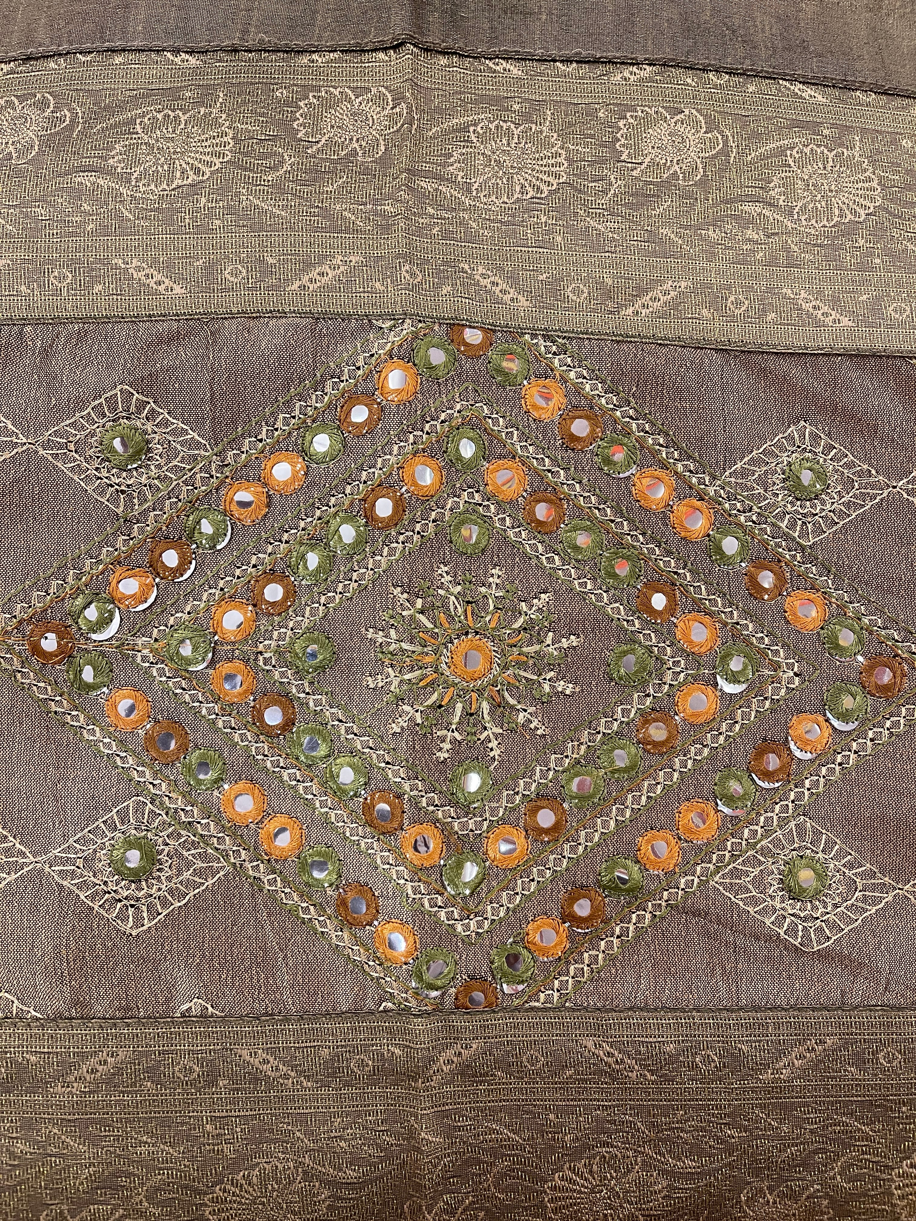 Gold Patchwork Pillow Cover - Vintage India NYC