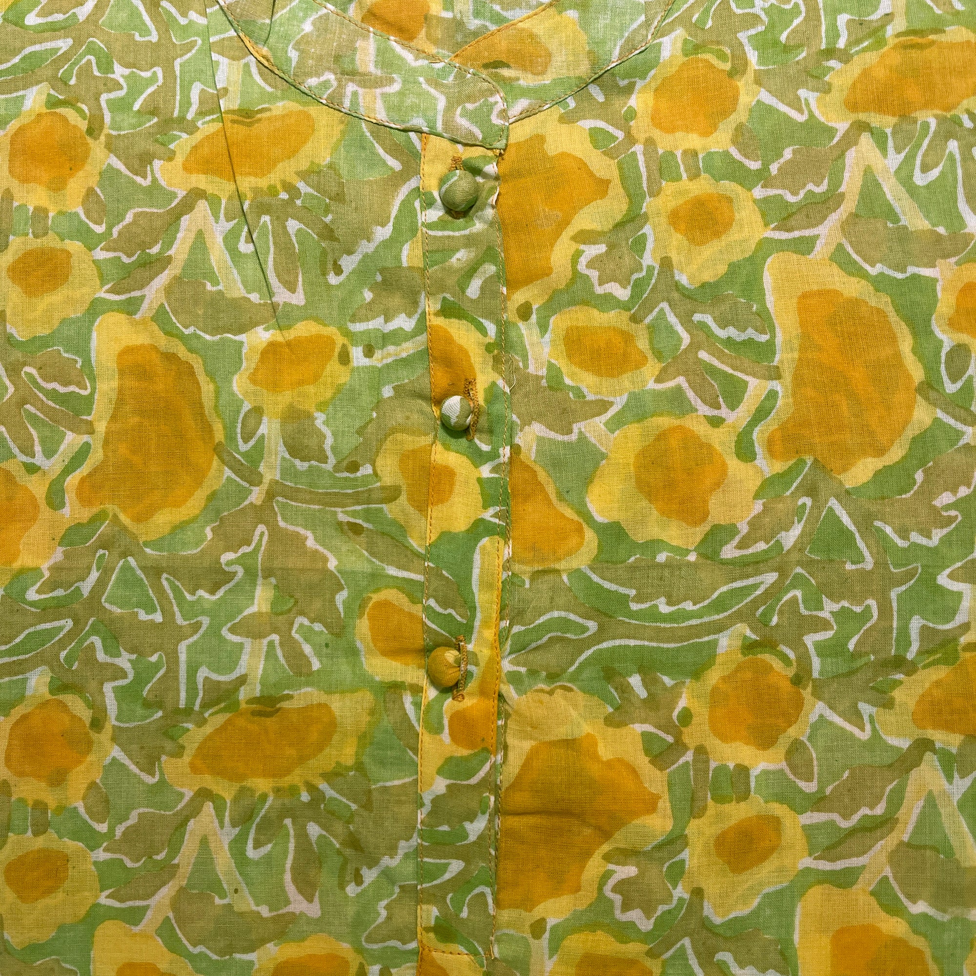 Floral Print Cotton Short Kurtas-3 Colors - Vintage India NYC