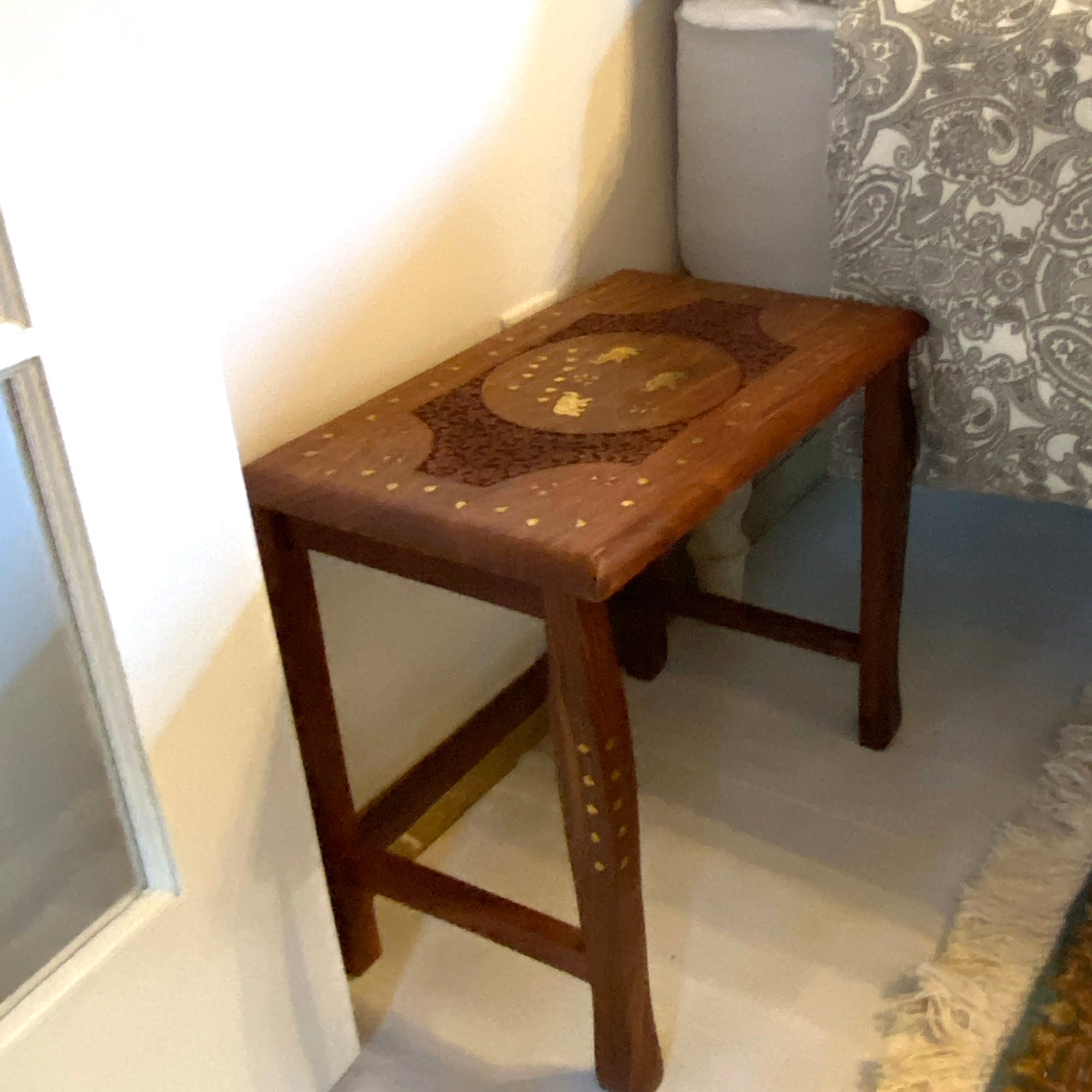Hand Carved Nesting Tables Set - Vintage India NYC