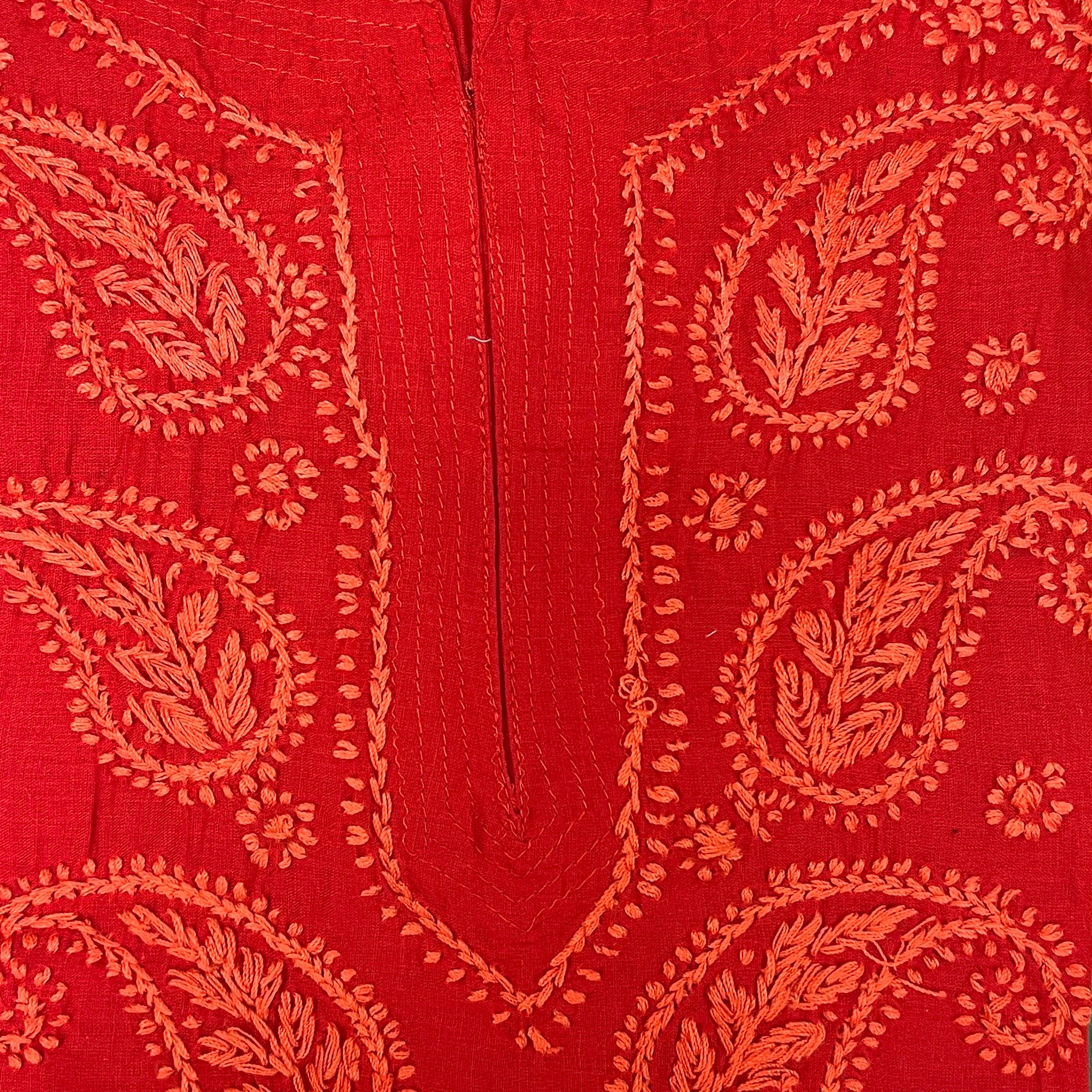 AR Long Embroidered Cotton Tunic- XXL - Vintage India NYC