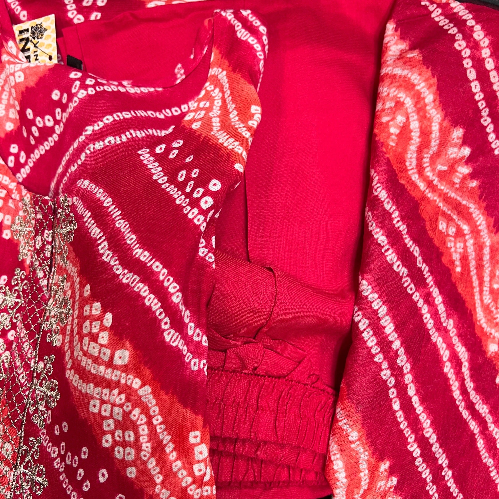 Dark Pink Red Kurta Set-Size 40 - Vintage India NYC