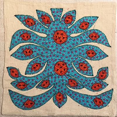 Handmade cotton applique pillowcover - Vintage India NYC