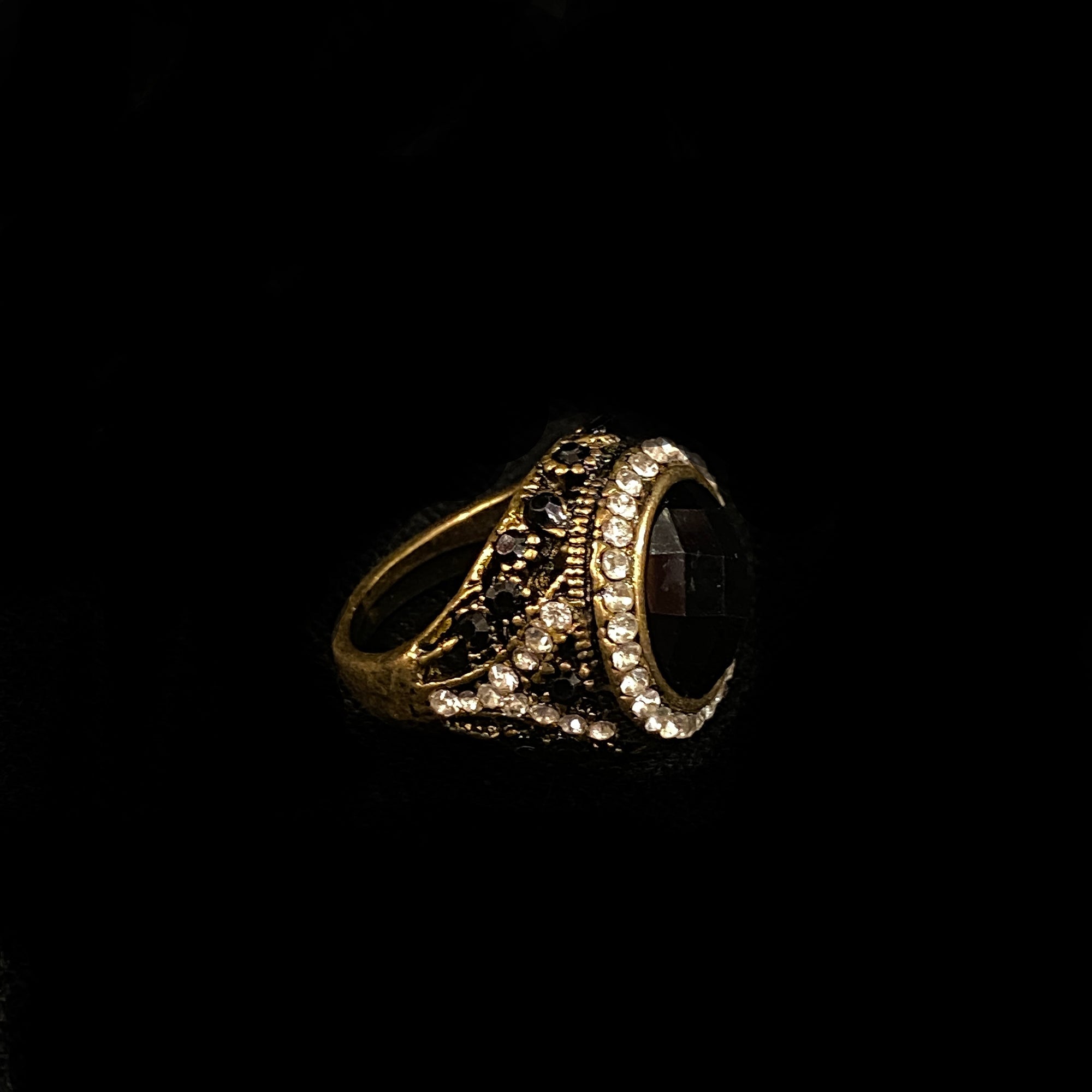 Black Cocktail Ring-3 styles - Vintage India NYC
