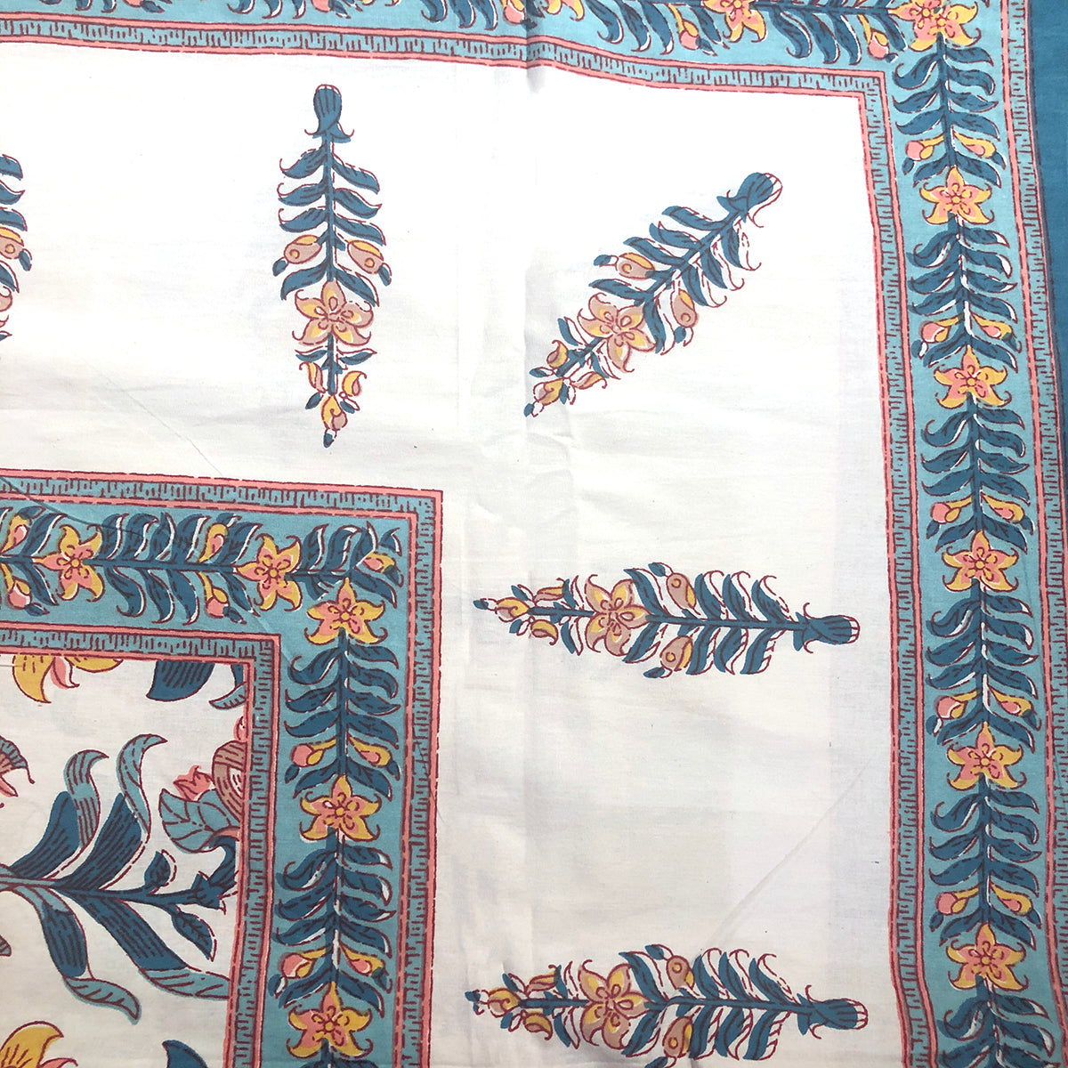 BR Blue Block Print Bedcover Collection - Vintage India NYC