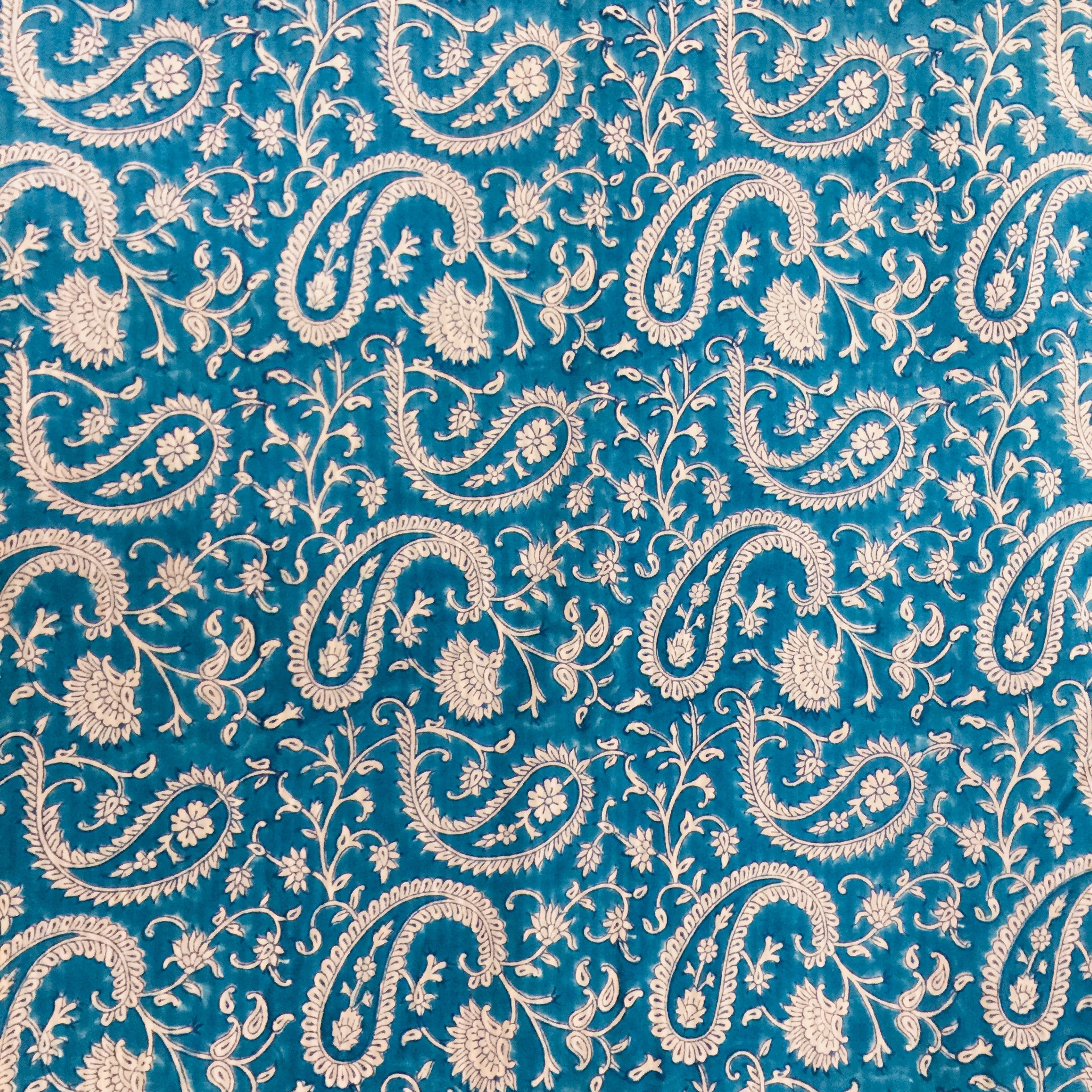 Teal paisley duvet cover - Vintage India NYC