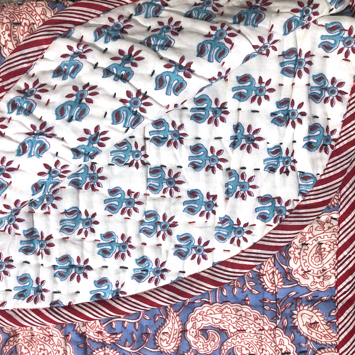 Blockprint Reversible Baby Blankets - Vintage India NYC