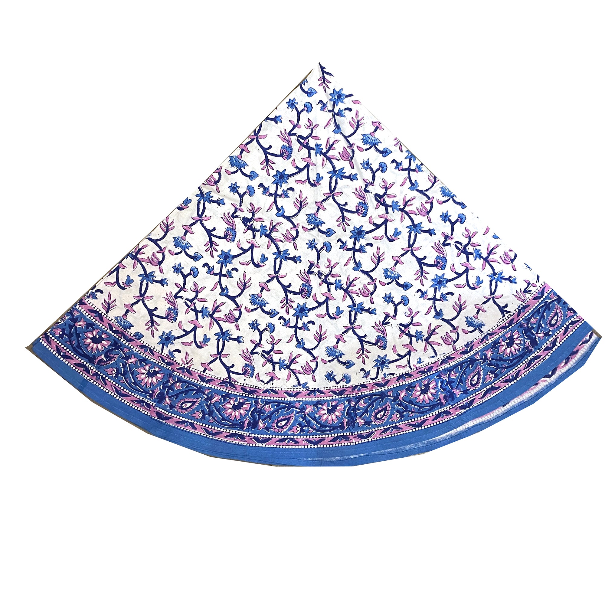 Round tablecloth-Blue - Vintage India NYC