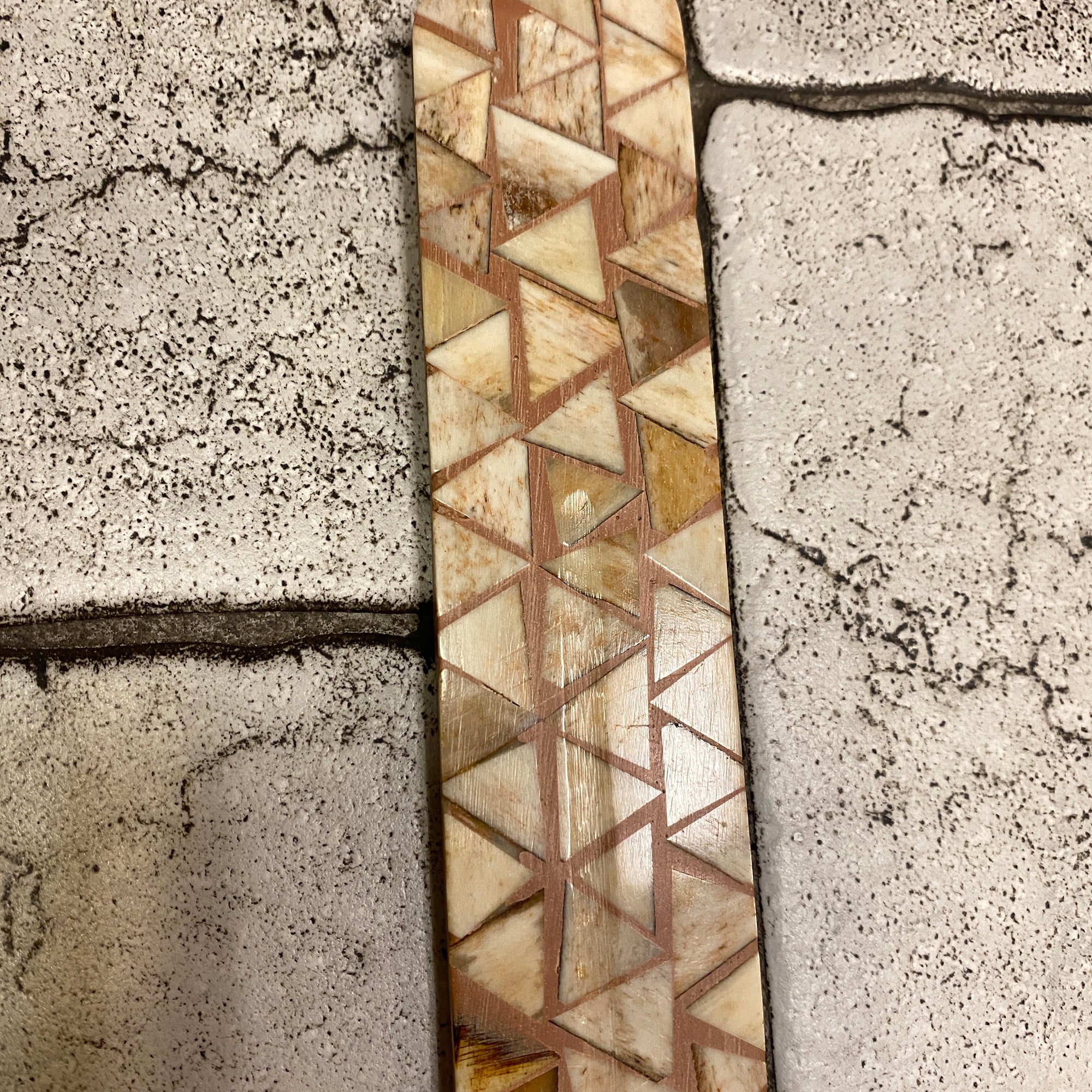 Bone & Wood Mosaic Incense Holder - Vintage India NYC