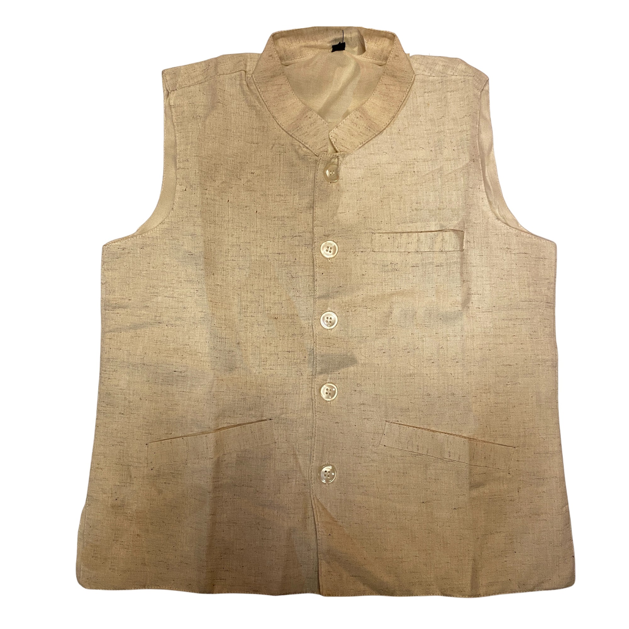 Boys Cotton & Silk Khadi Vest-Age 6-7 - Vintage India NYC