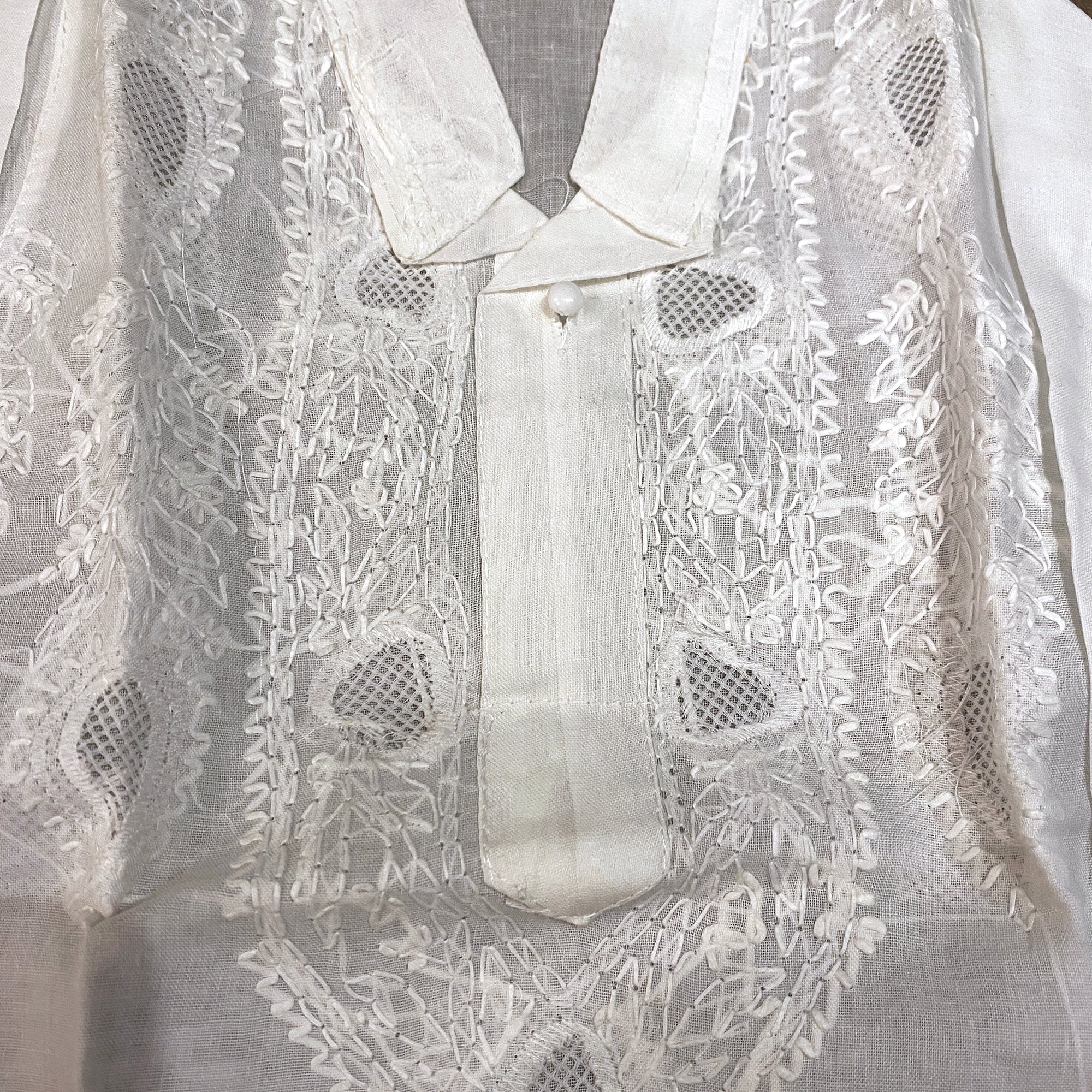 White Embroidered Long Kurtas - Vintage India NYC
