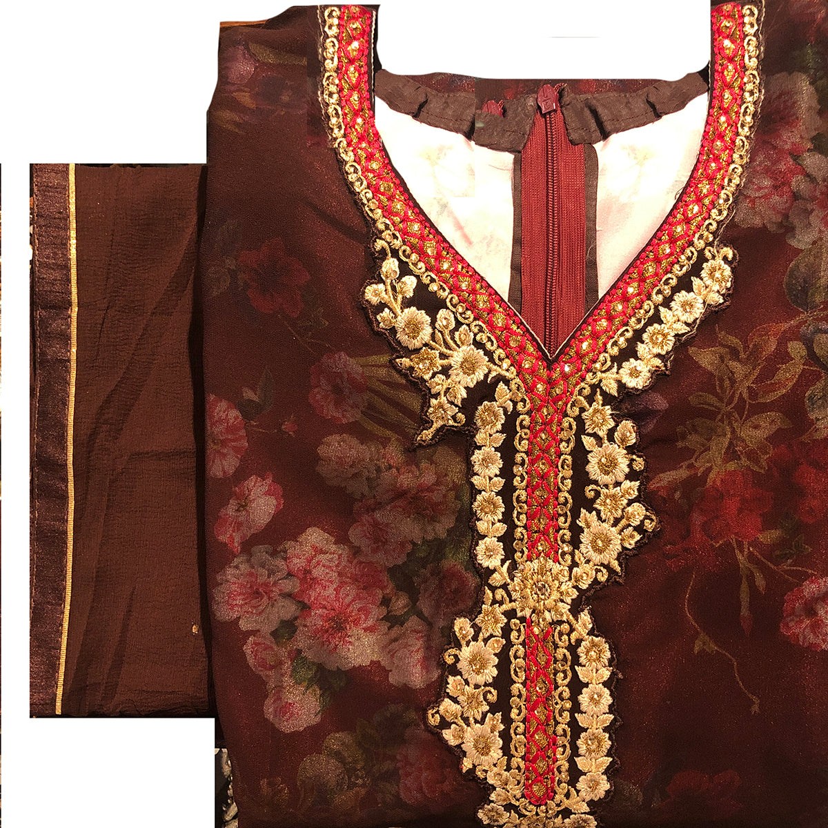 PK Floral Salwar Suit - Vintage India NYC