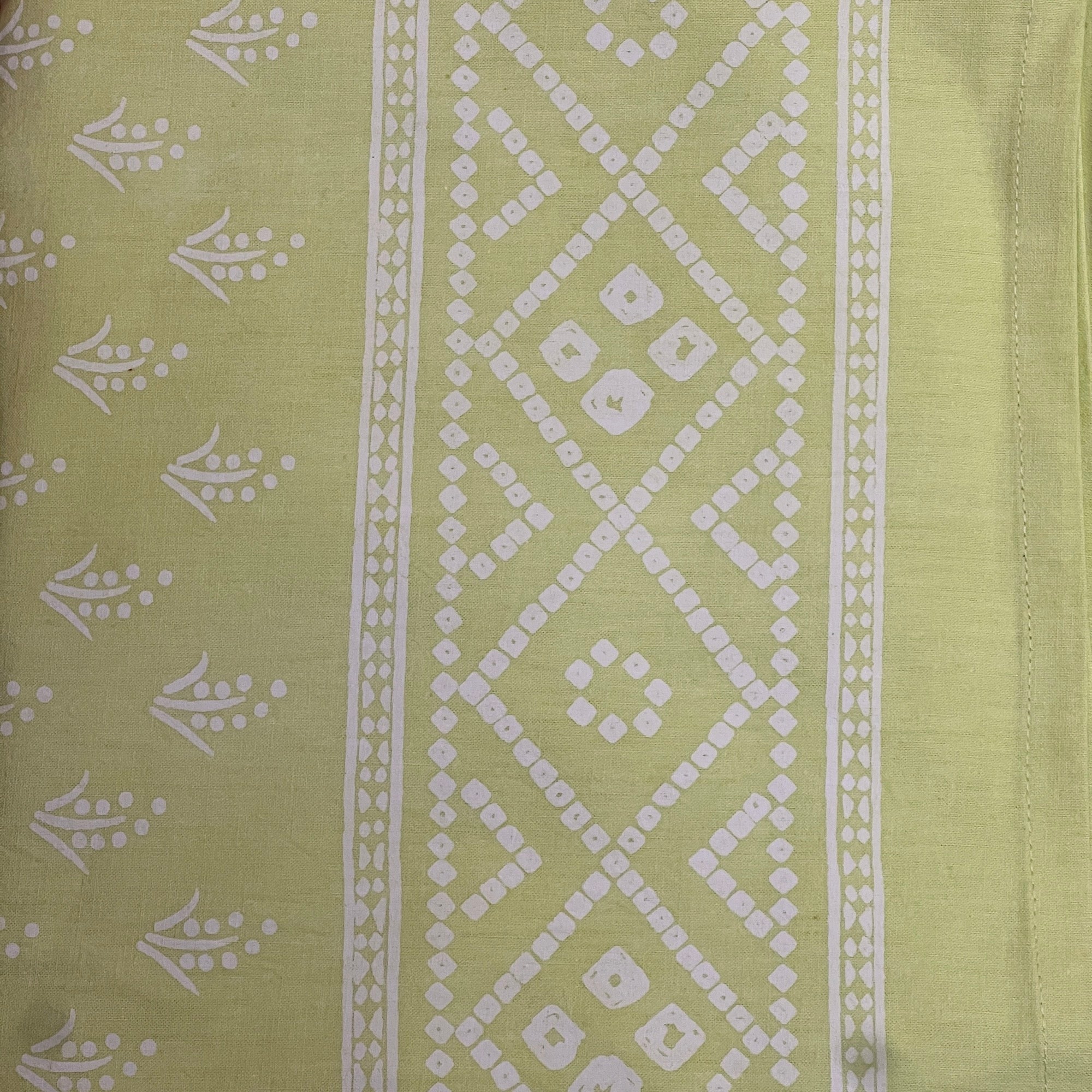 LH Celery Block Print Bedcover - Vintage India NYC