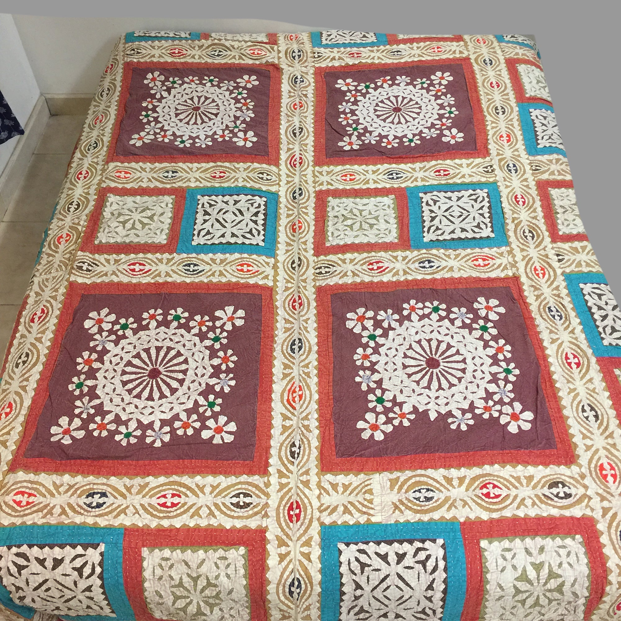 Hand made Cutout Bedcover 5 - Vintage India NYC
