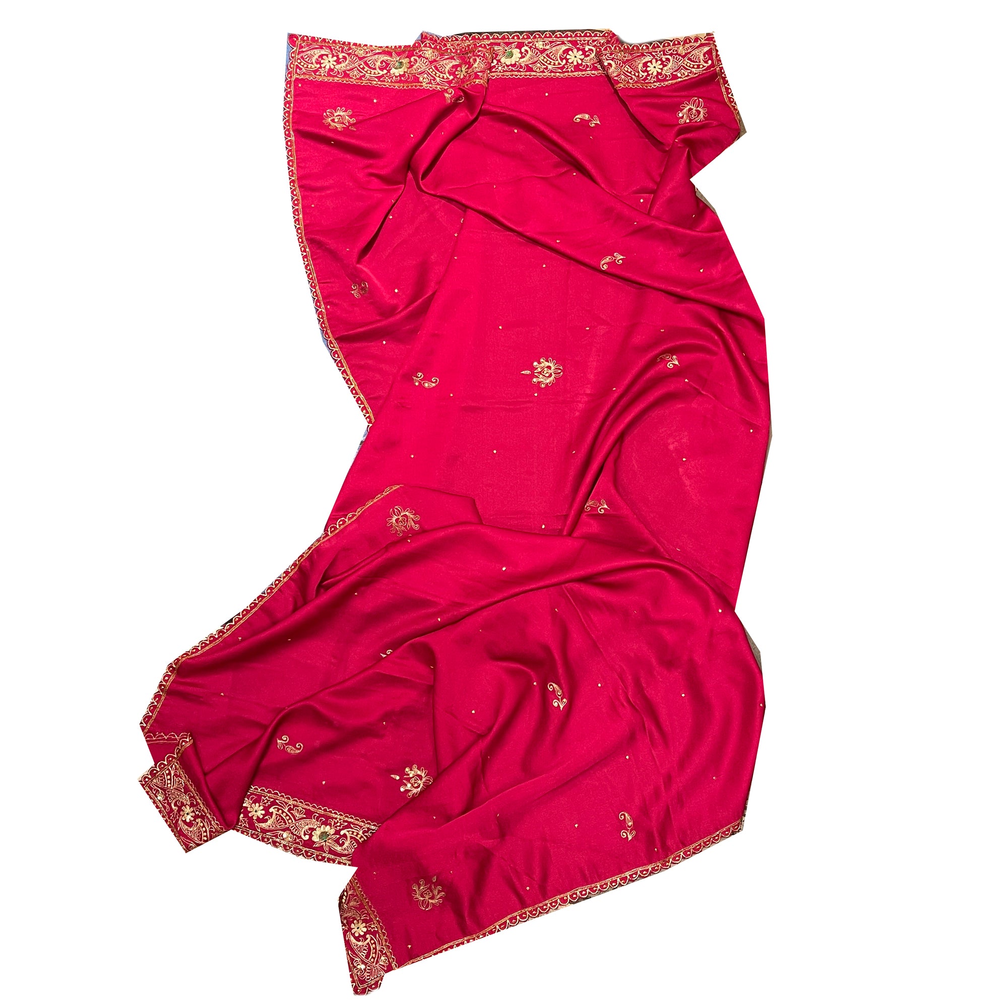 Vintage Pink Silk Dupatta Scarf 8669 - Vintage India NYC