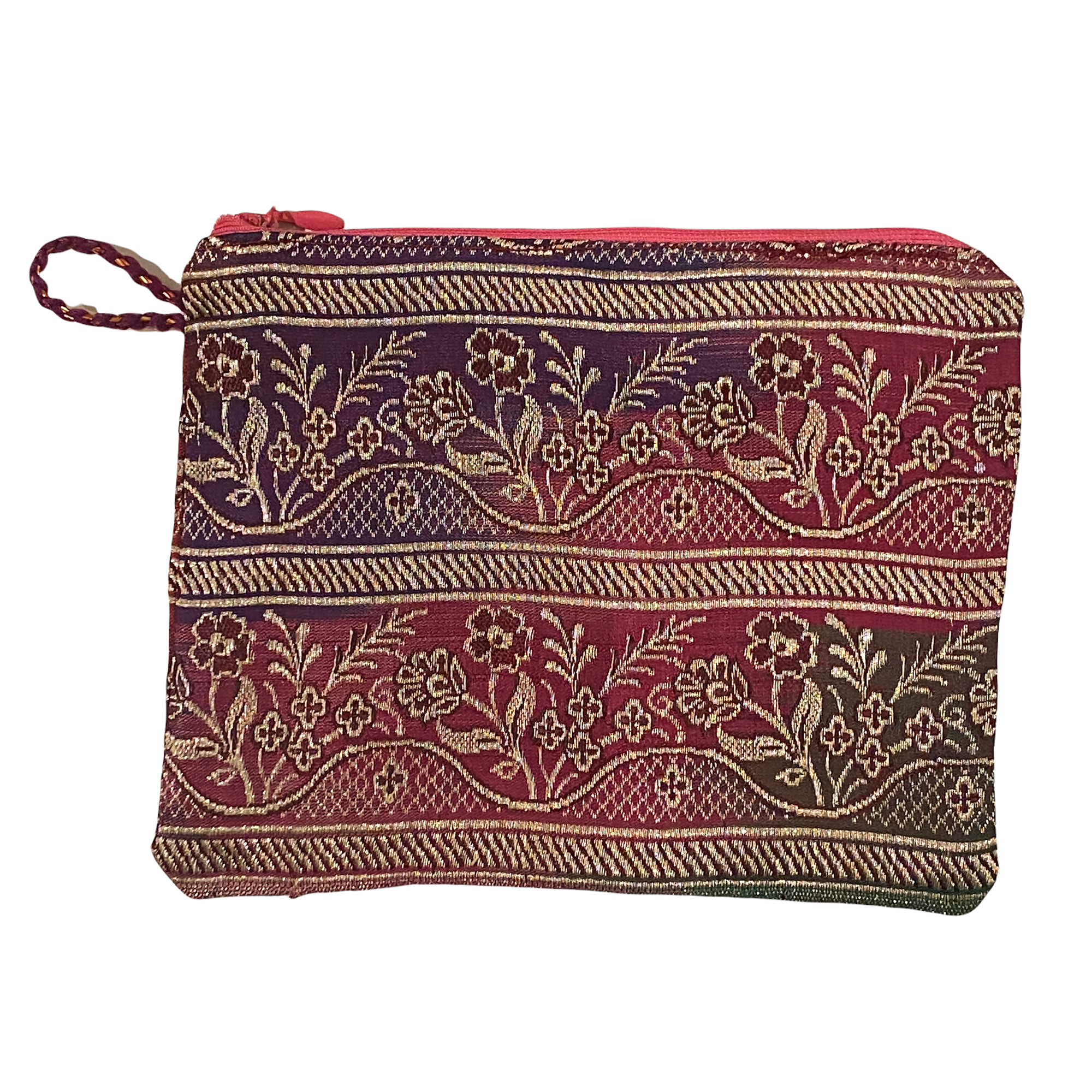 Vintage Sari Zip Pouch Bag  Sm - Vintage India NYC